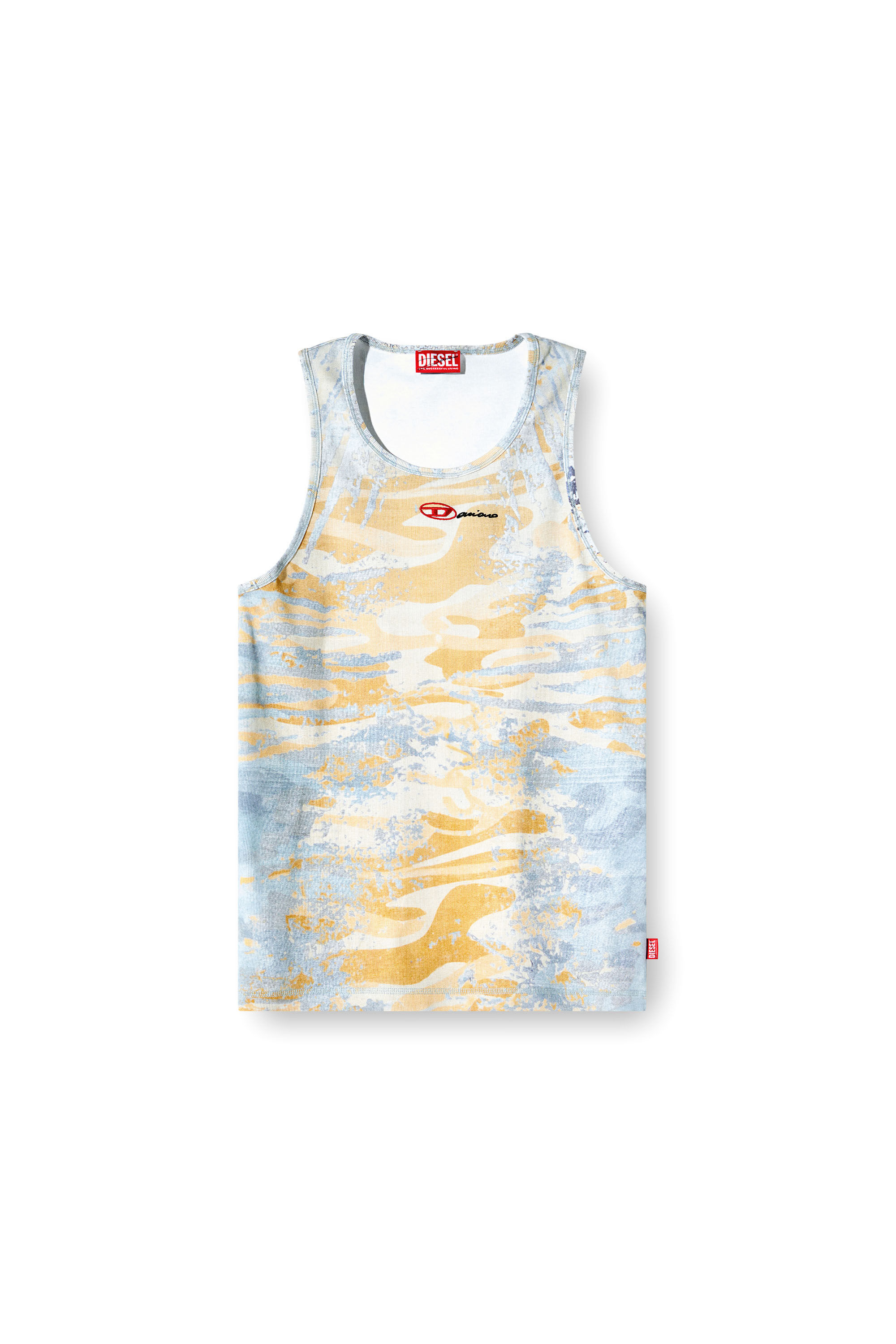 Diesel - T-LIFTY-DD, Camiseta con tirantes de camuflaje en algodón elástico Unisex in Multicolor - 2