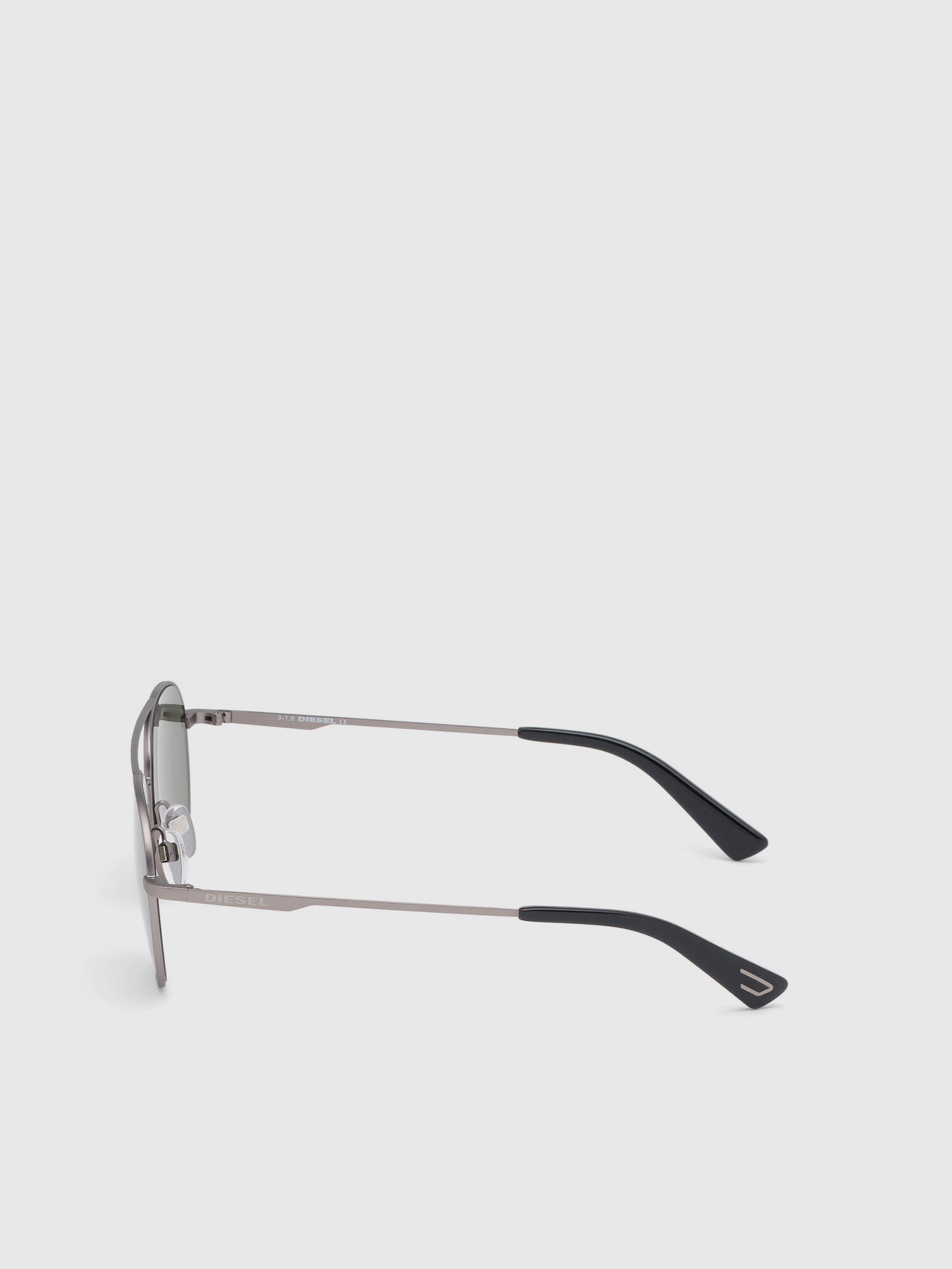 Diesel - DL0286, Gafas de sol redondeadas en metal Unisex in Beige - 3