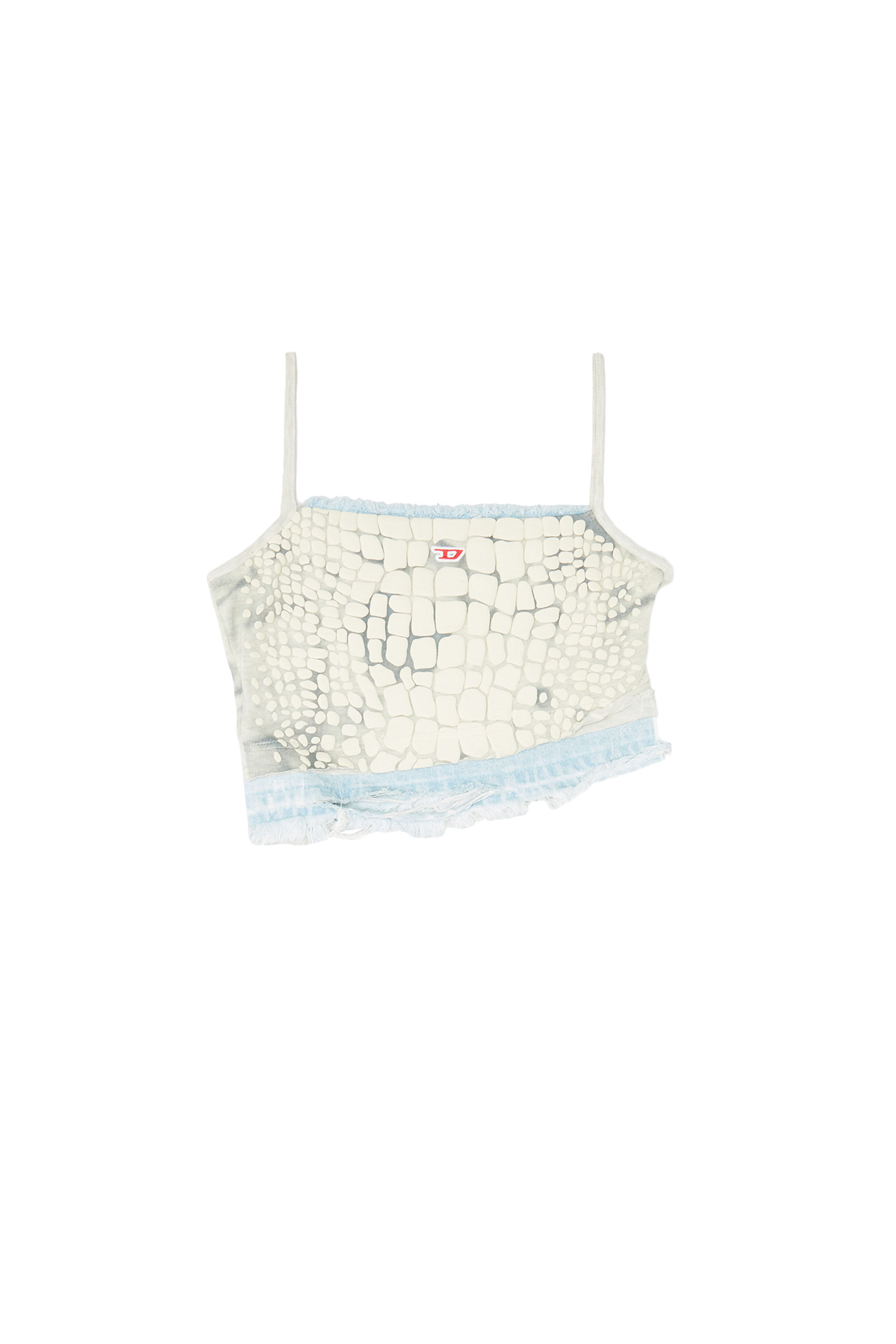 Diesel - T-HOPLER, Top con tiras con estampado en relieve de cocodrilo Mujer in Multicolor - 2