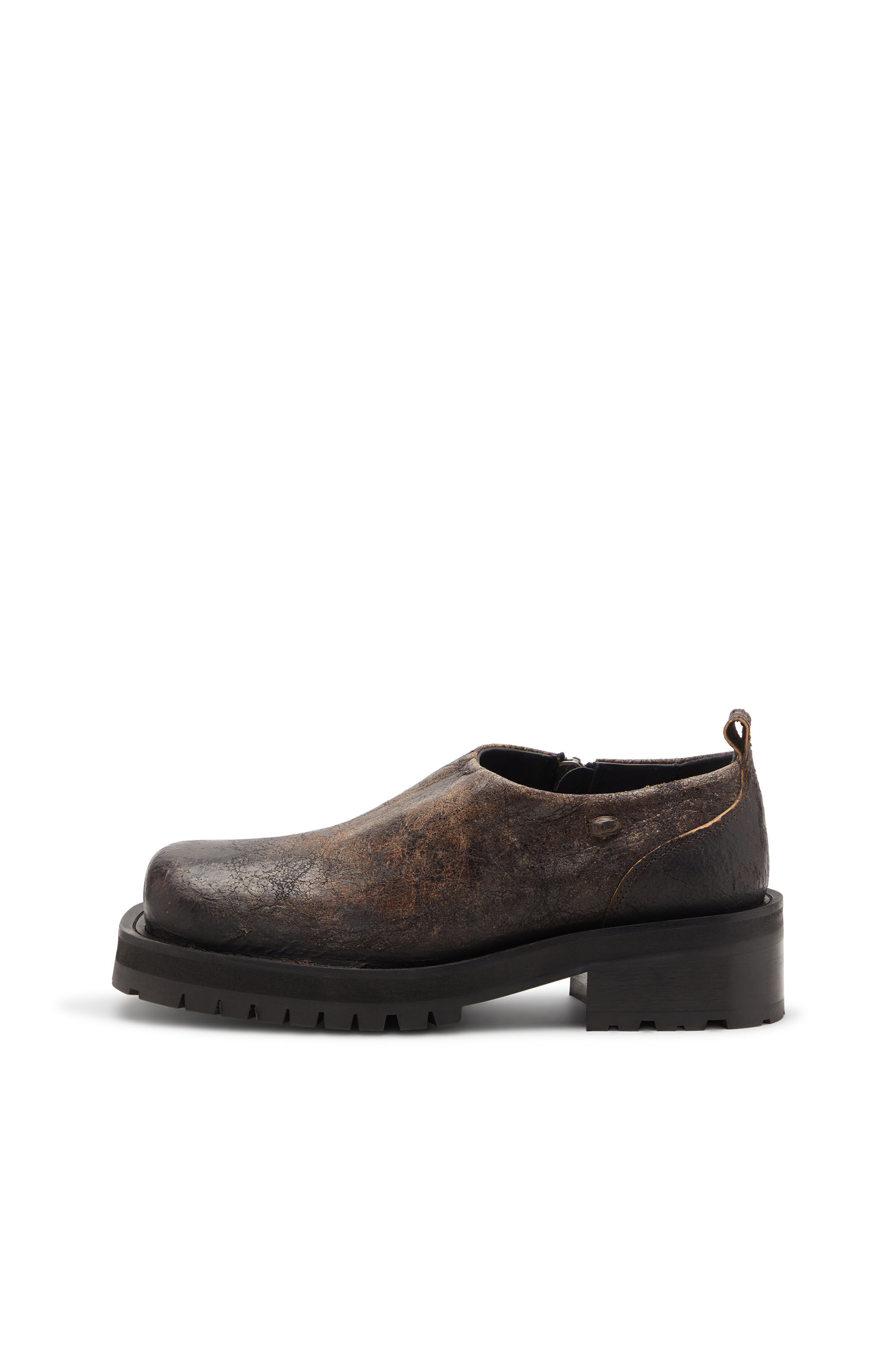 Men's D-Texan-Zipped shoes in distressed crackled suede | Brown
