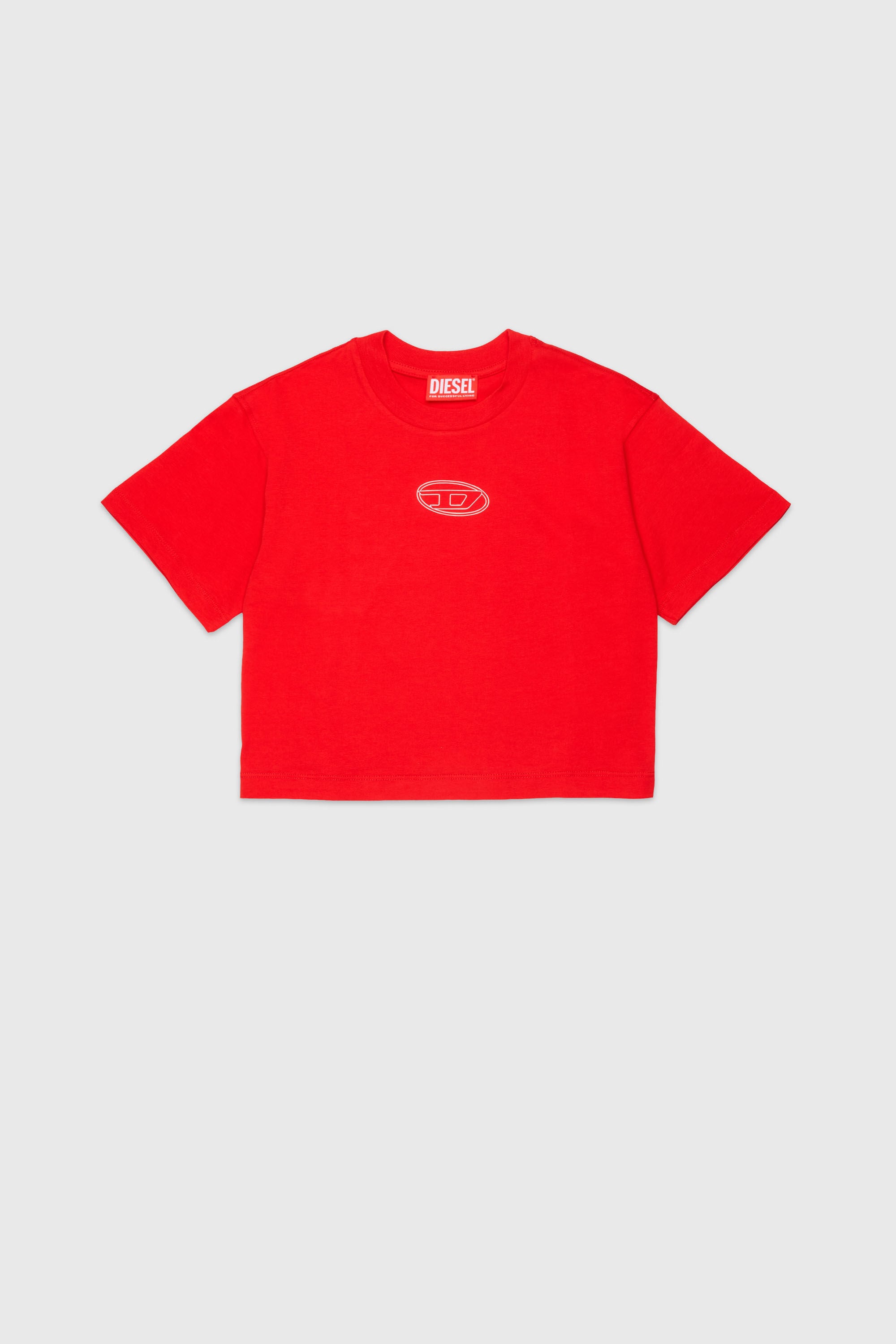 Diesel - TLIXIN, Woman's Cropped T-shirt with Oval D logo in Red - 1