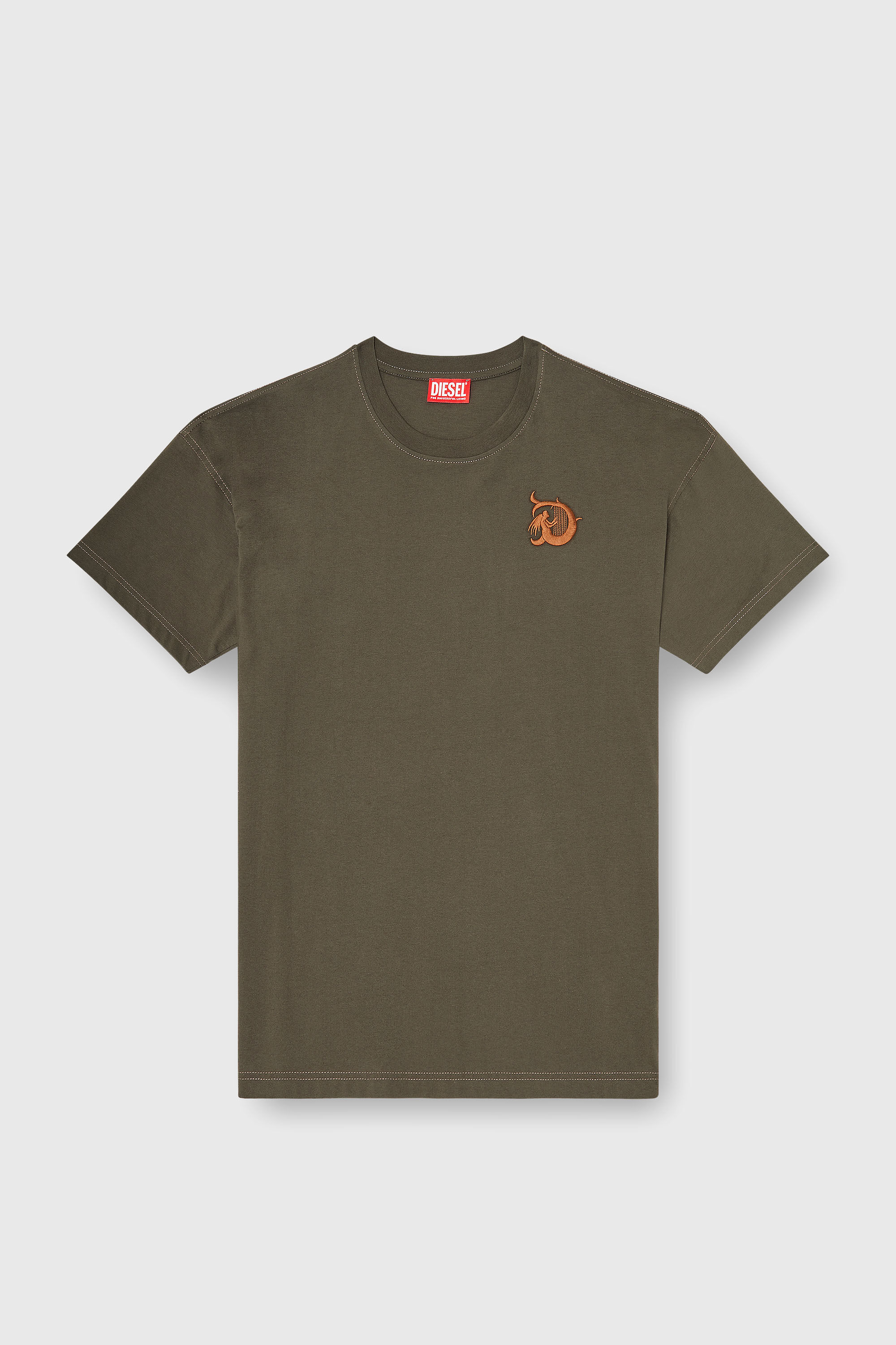 Diesel - T-BOXT-AA11, Camiseta de jersey con estampado flocado Hombre in Verde - 2