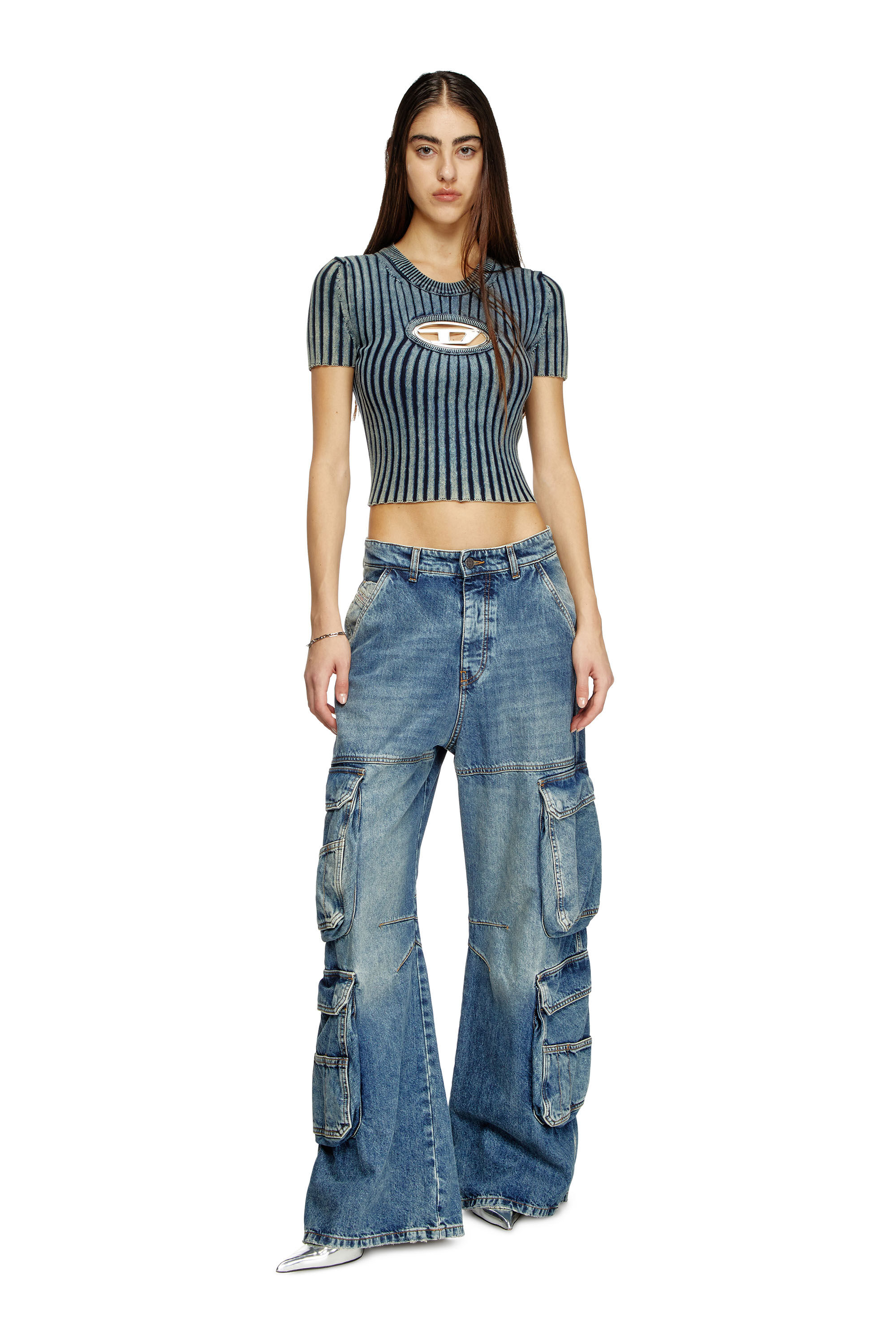 Diesel - M-ANAHEIM, Top con placa D Mujer in Azul marino - 1