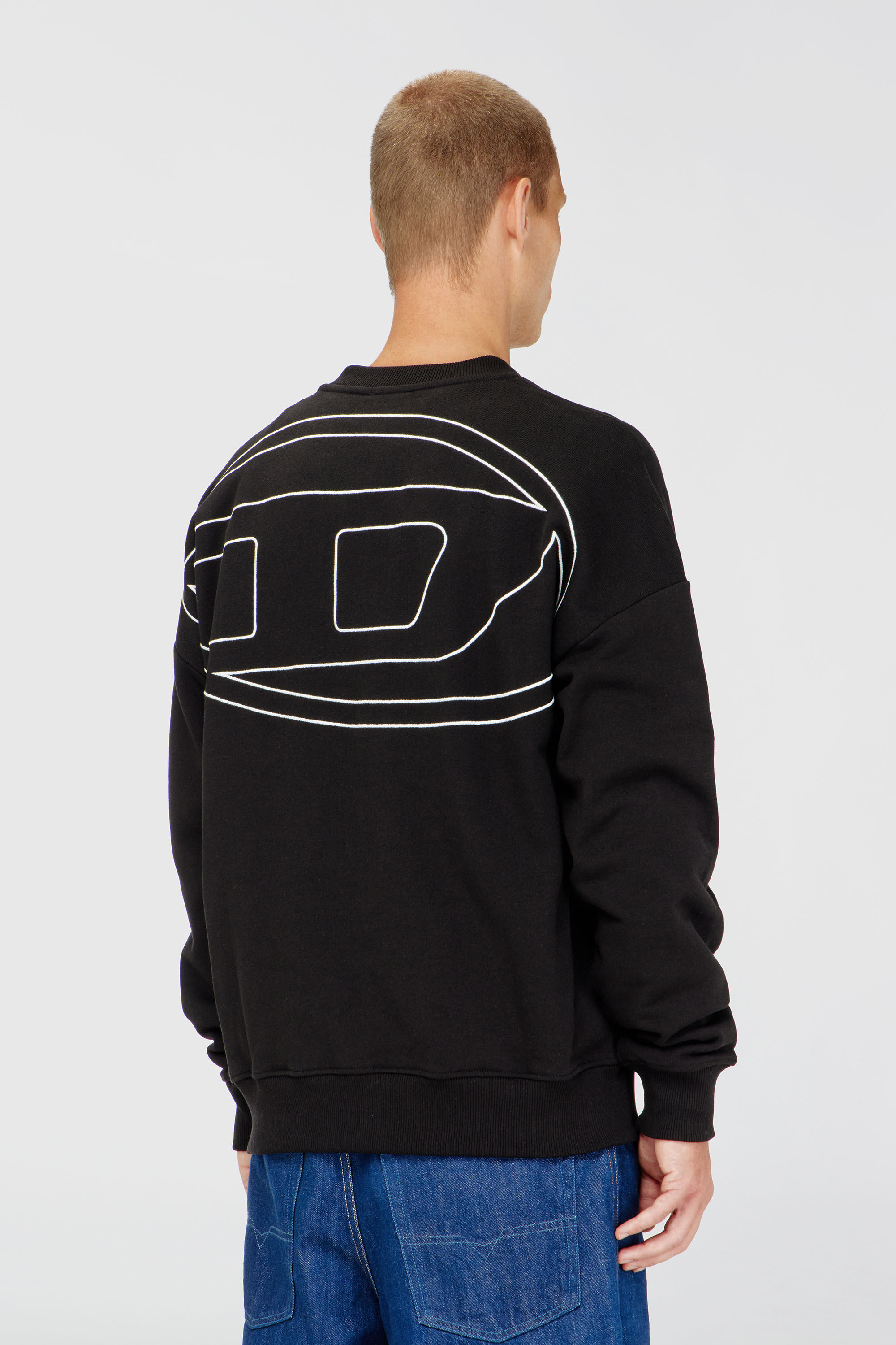Diesel - S-ROB-MEGOVAL-D, Sudadera con logotipo bordado Hombre in Negro - 4