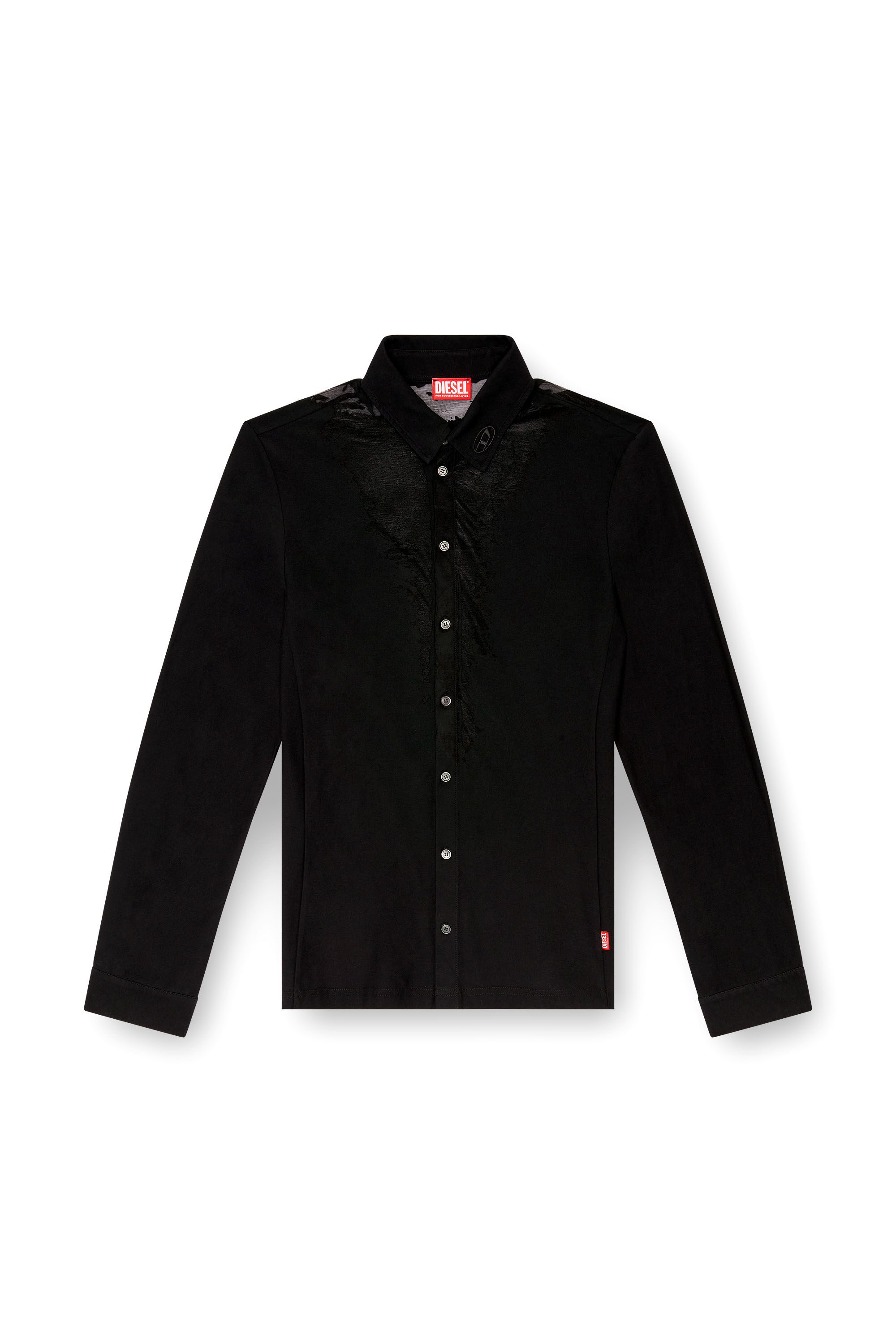 Diesel - S-SUN-PLAIN, Camisa de tejido con manchas de sudor en devoré Hombre in Negro - 2