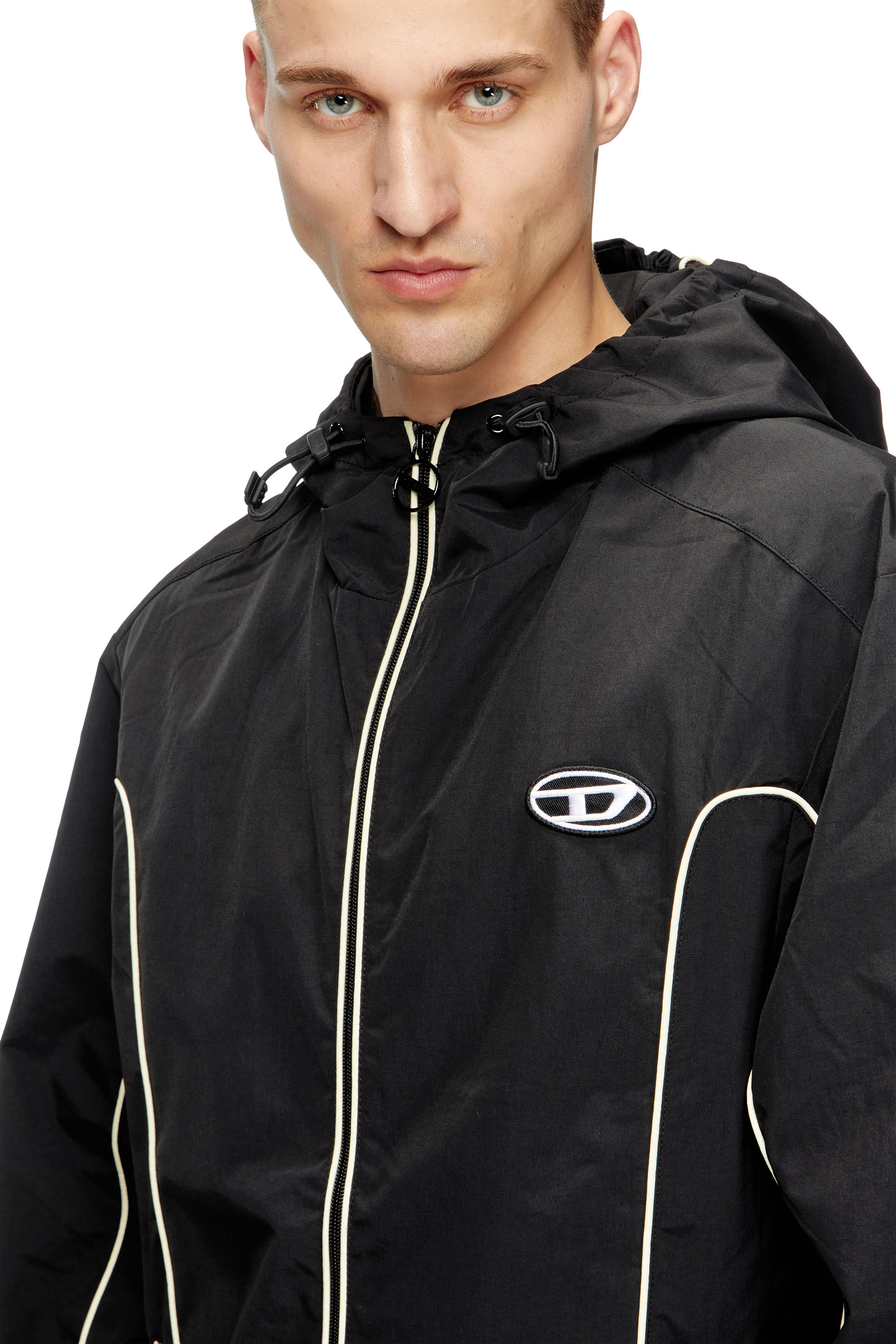 Diesel - J-HIVES, Anorak con ribetes contrastantes Hombre in Negro - 5