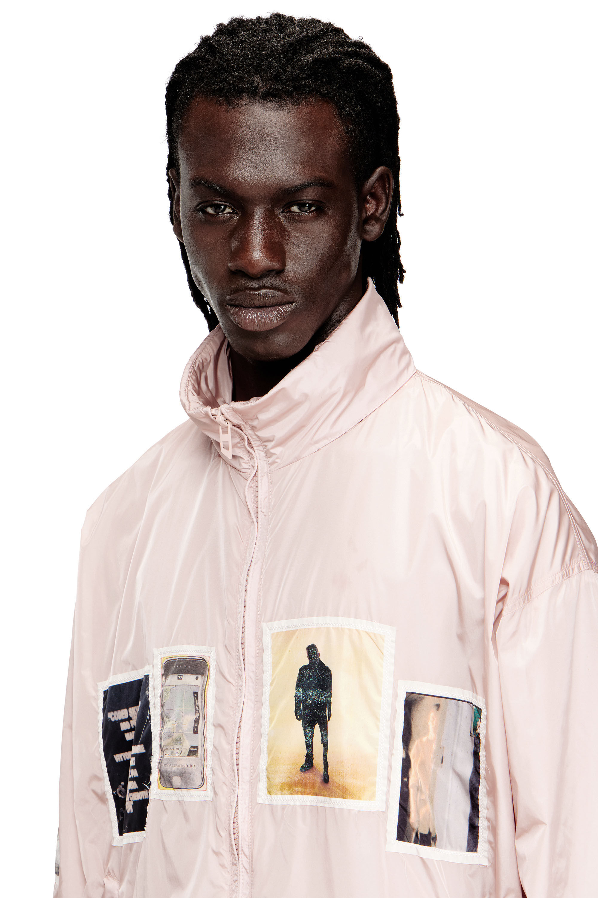 Diesel - J-CLAUS-A-GSBR, Cortavientos con parches gráficos Hombre in Rosa - 5