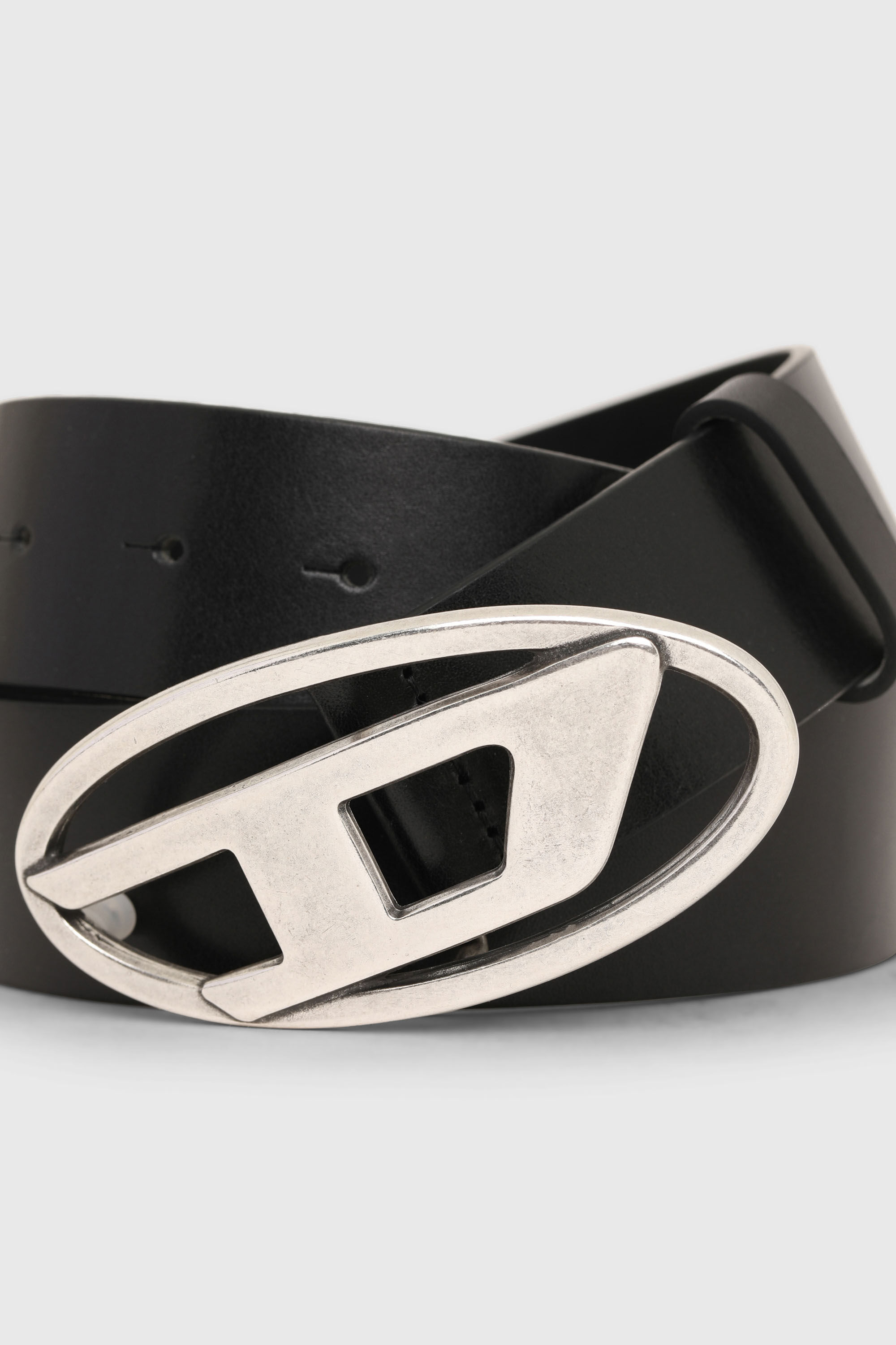Diesel - B-1DR, Cintur&oacute;n 3.9 cm de piel con hebilla en D Hombre in Negro - 3