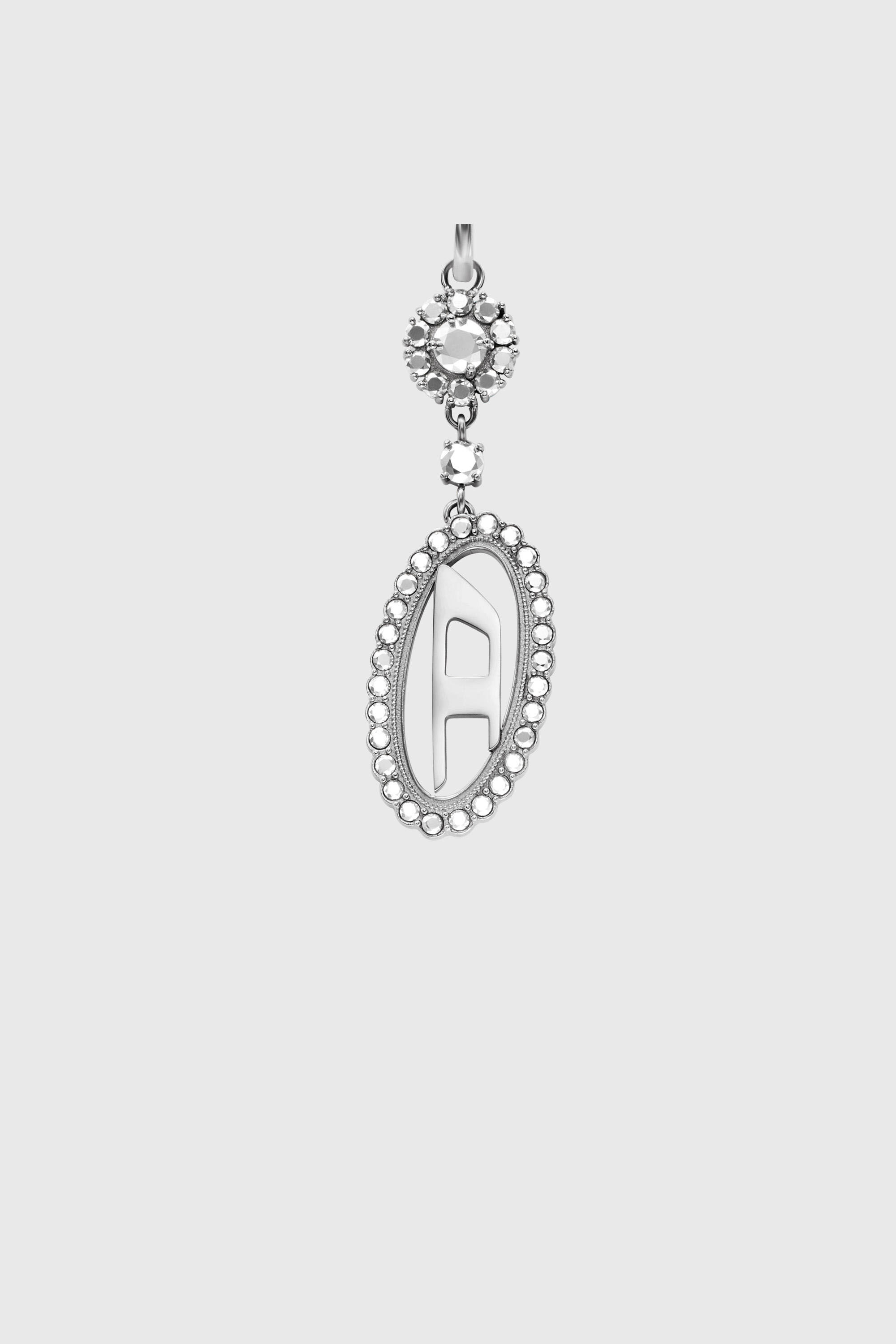 Diesel - DX1750040, Collar de acero inoxidable con colgante pav&eacute; Unisex in Plateado - 2