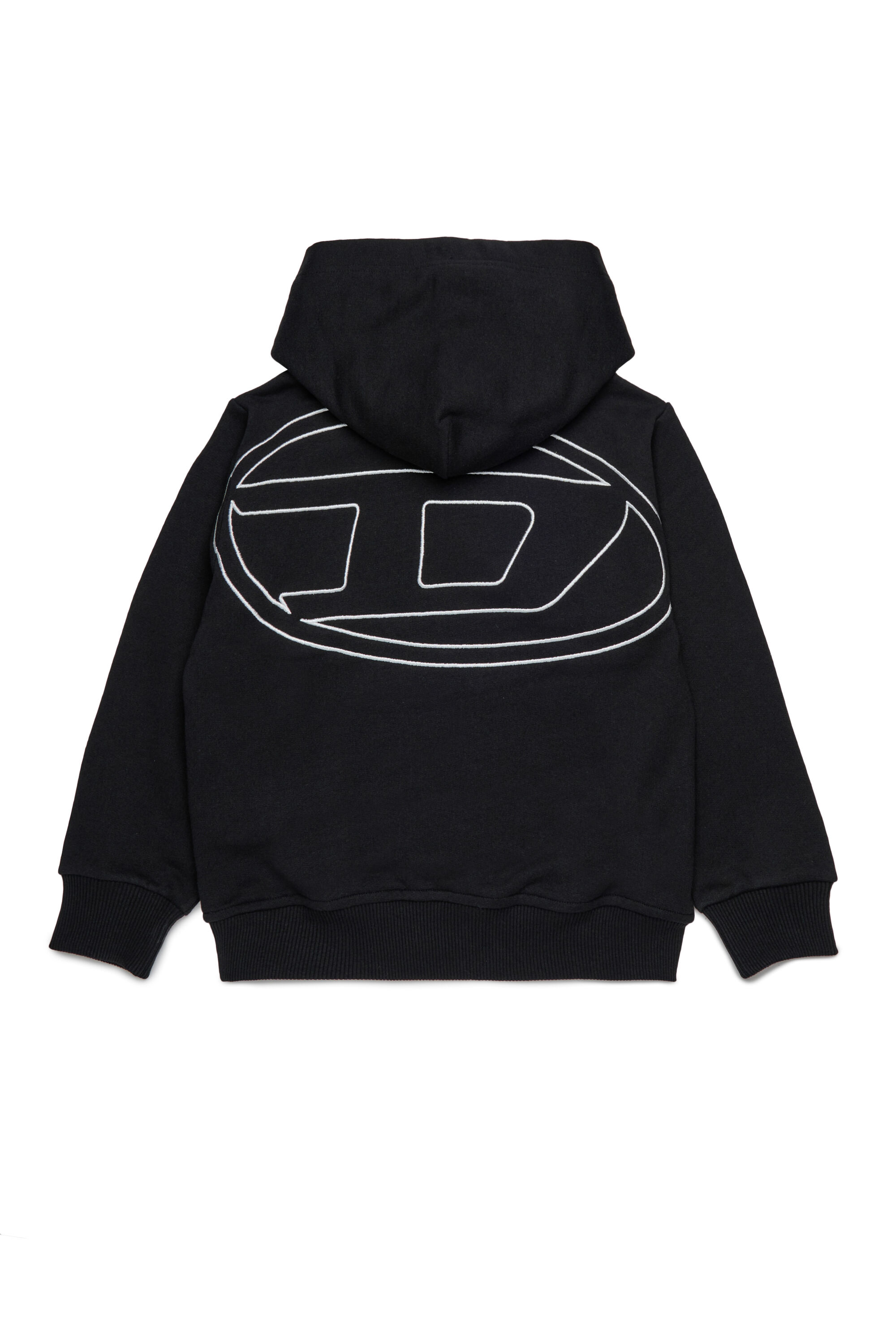 Diesel - SMACSHOODMEGOVALD OVER, Sudadera con capucha con bordado Oval D mega Hombre in Negro - 2