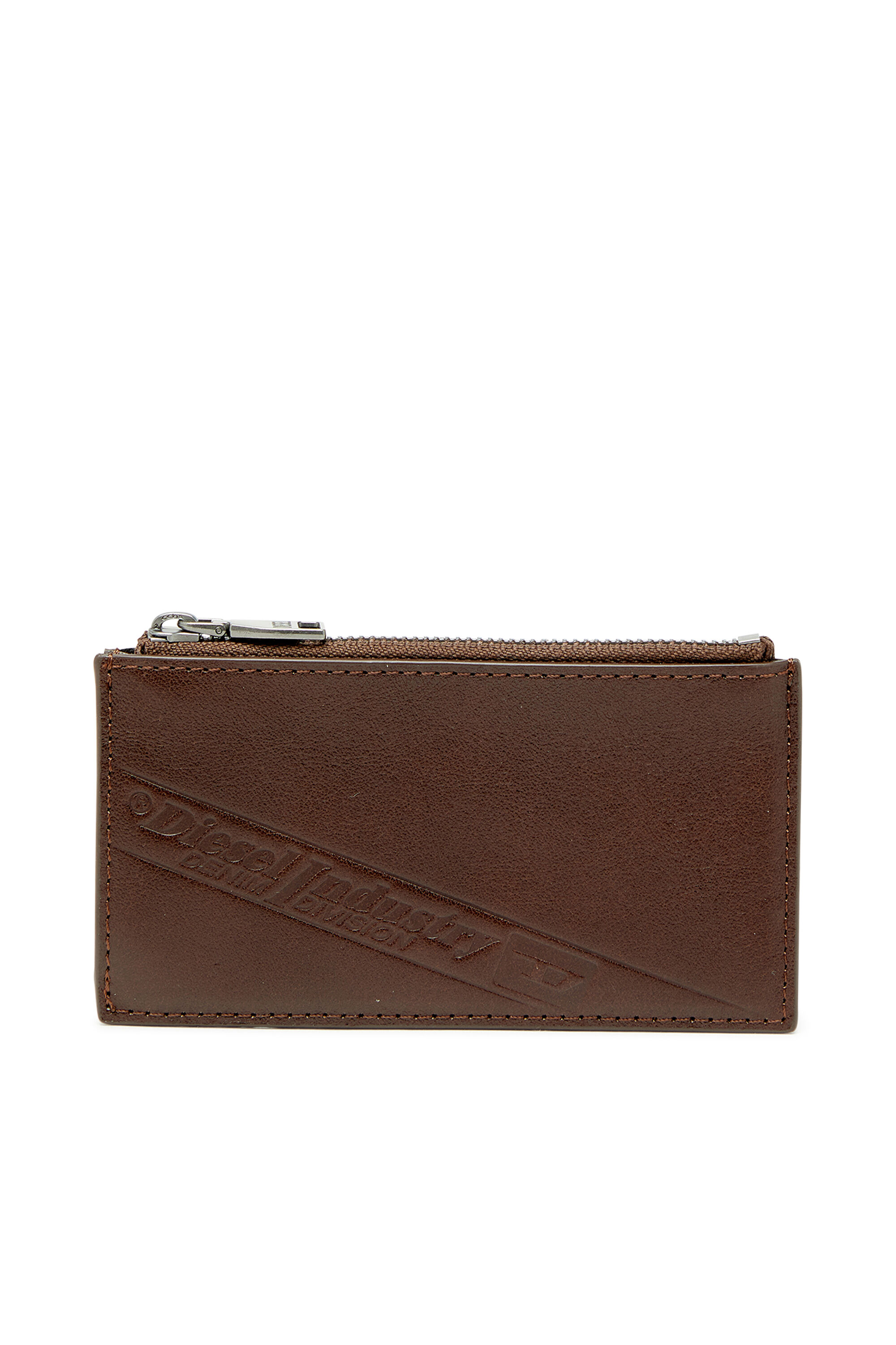 Diesel - FLAG-D CARD HOLDER III, Tarjetero de cuero con cierre de cremallera Hombre in Marr&oacute;n - 1