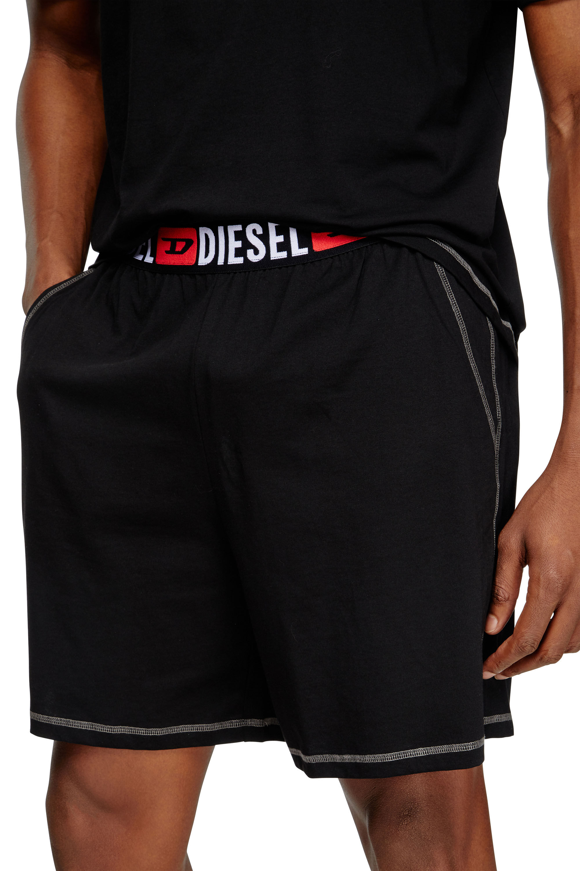 Diesel - SET-ADAM-D-CORE, Pijama corto de punto de algodón Hombre in Negro - 4