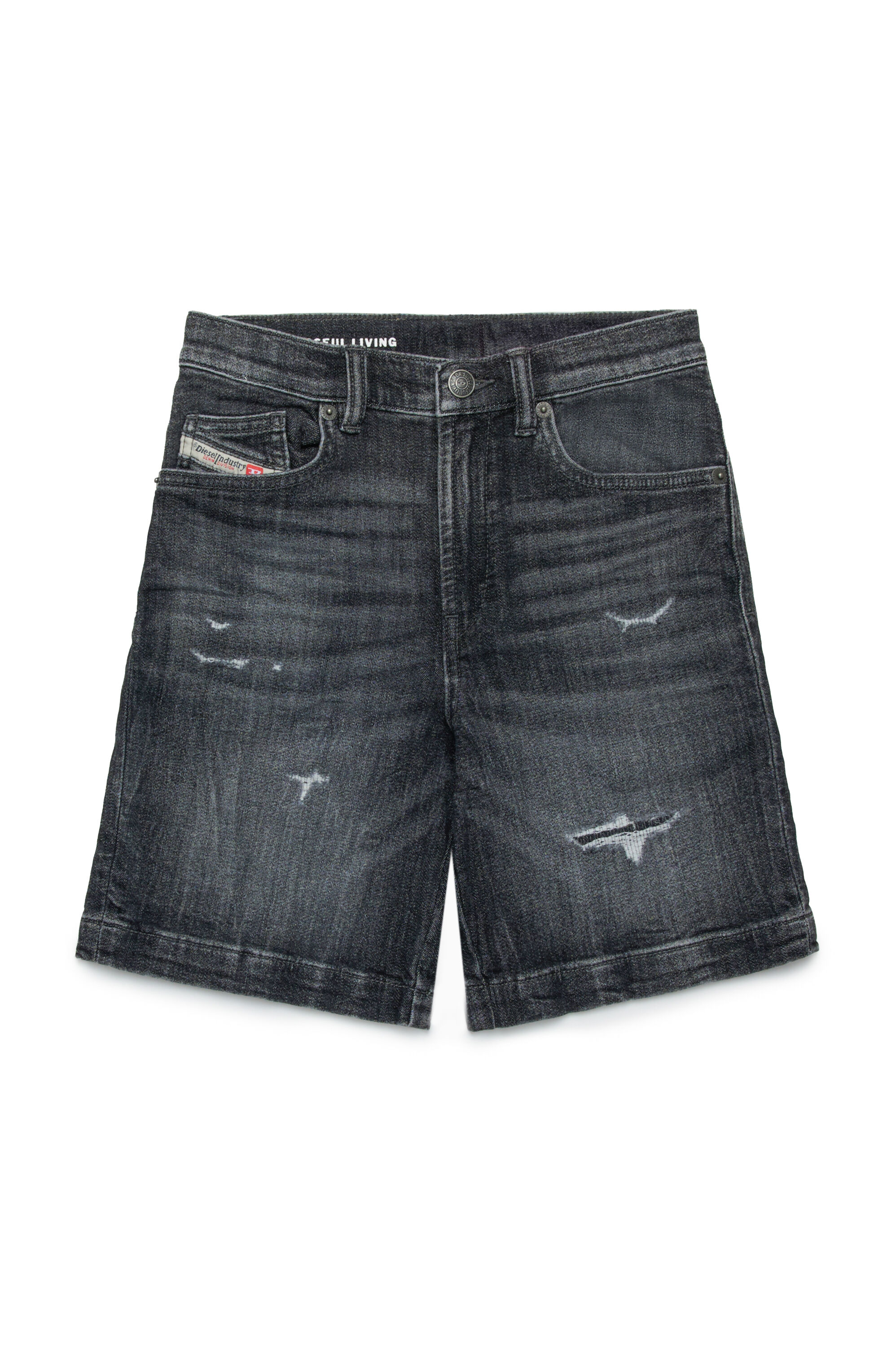 Diesel - D-MACS-SH-J JJJ, Bermuda JoggJeans con roturas Hombre in Negro - 1