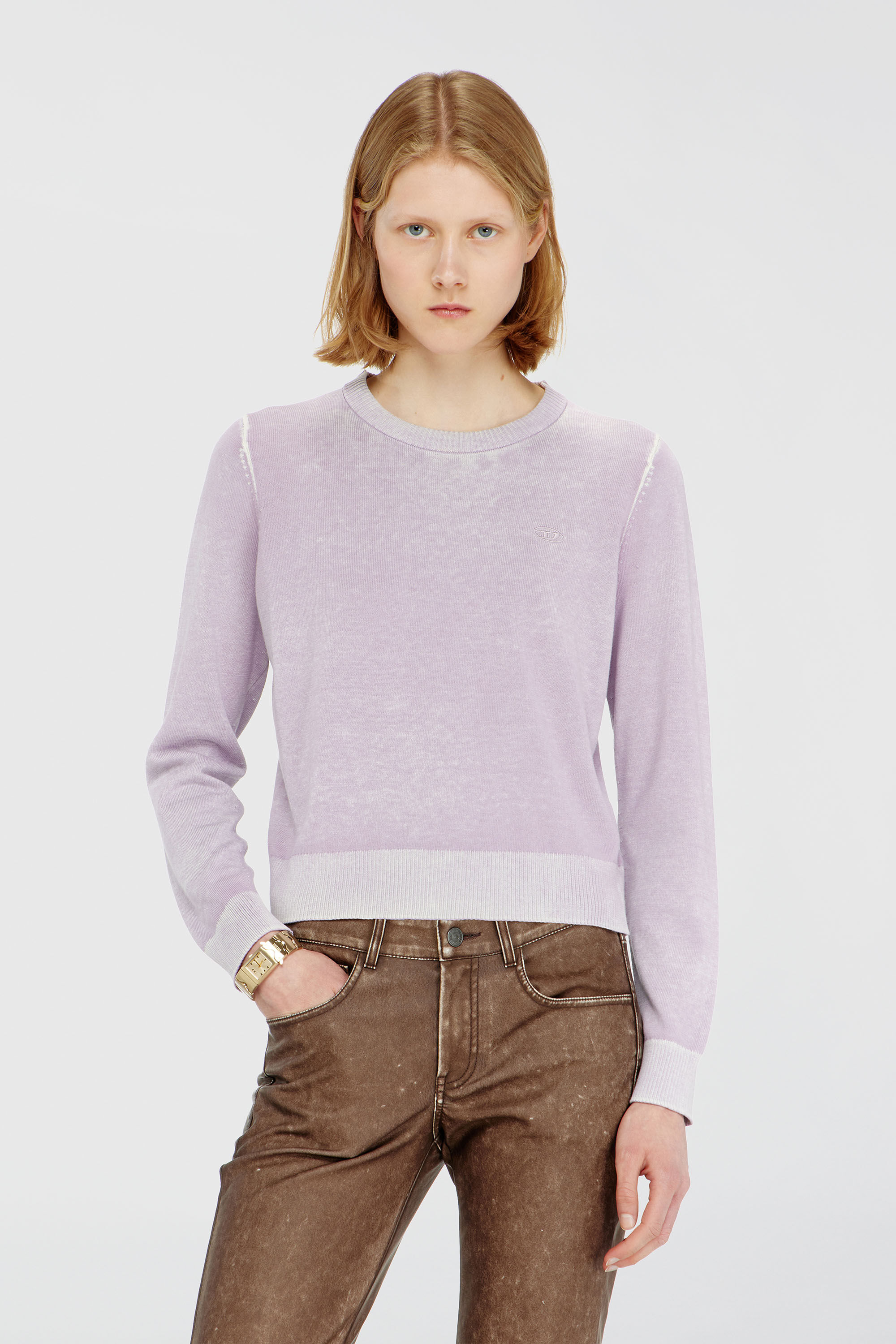 Diesel - M-LOVRE, Jersey con estampado reversible desgastado Mujer in Morado - 3