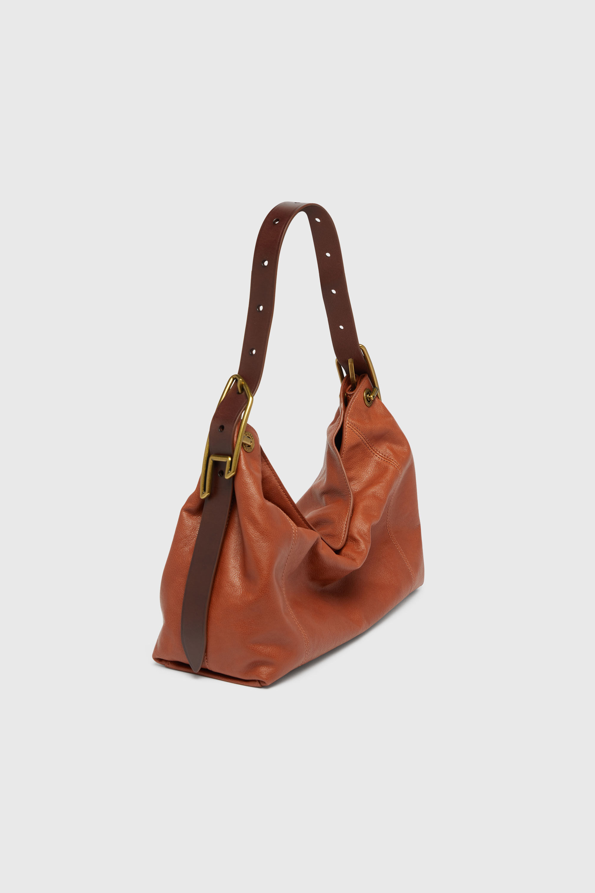 Diesel - D-LINE HOBO S, D-Line-Bolso de piel brillante Mujer in Marr&oacute;n - 7