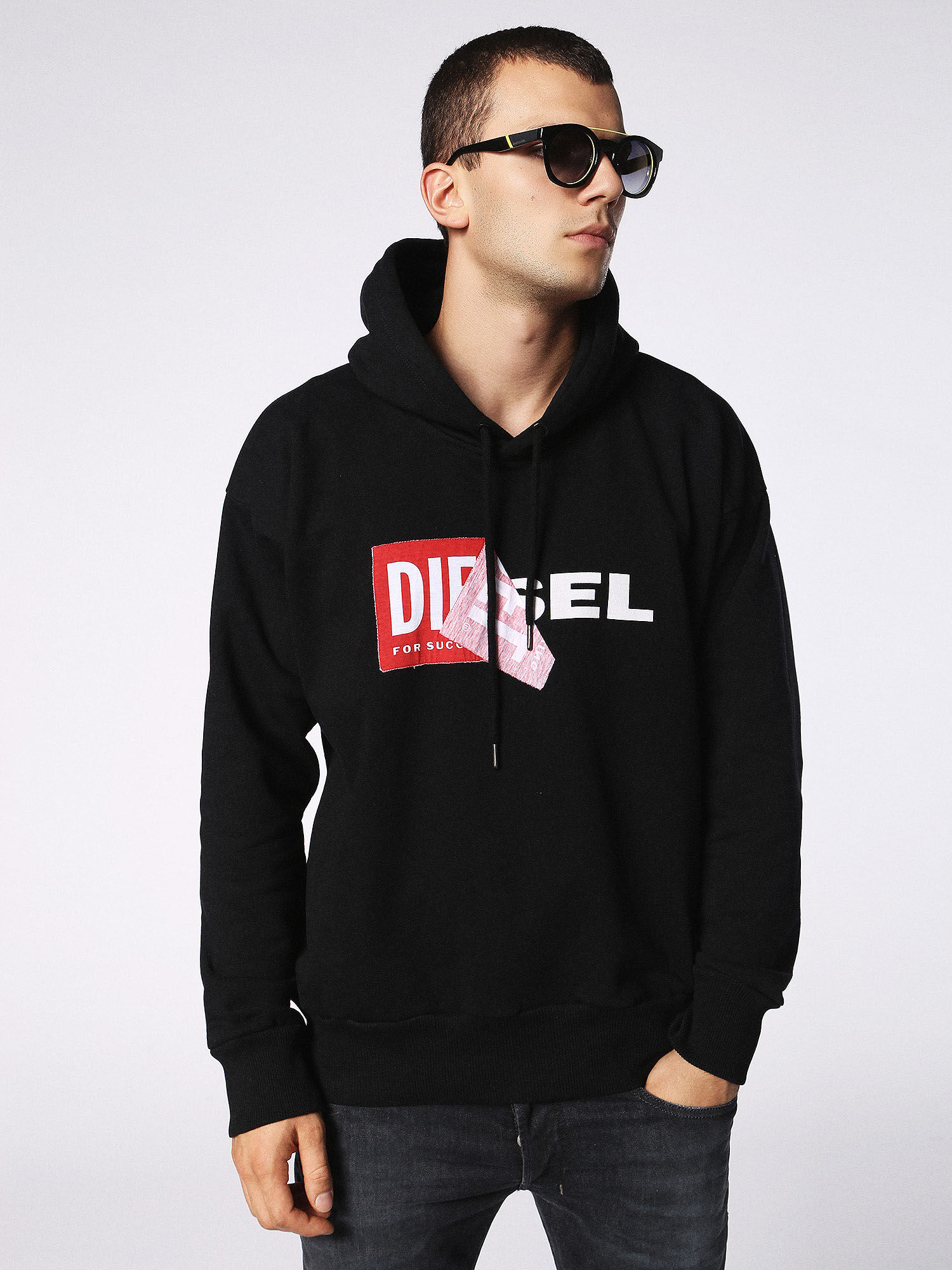 Diesel - DL0251, Gafas con montura redonda de acabado brillante Unisex in Negro - 6