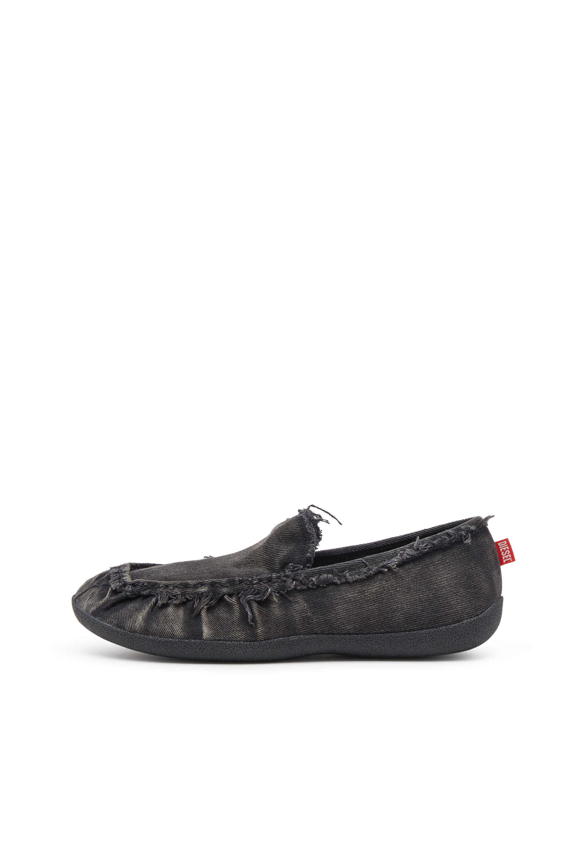 Diesel - D-SHOCK MOC, D-Shock-Mocasines de denim desgastado Hombre in Negro - 7