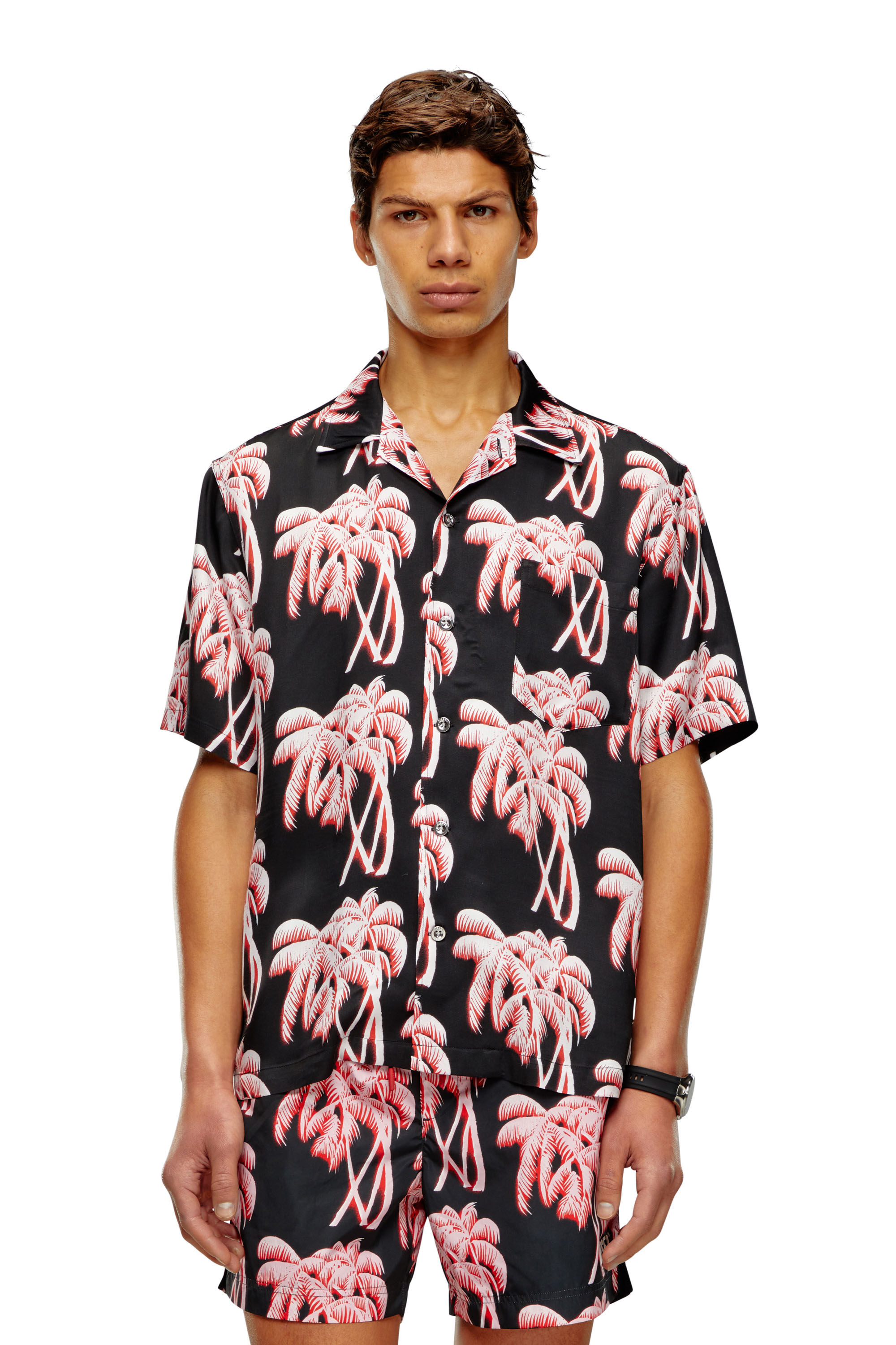 Diesel - BMOWT-ADRIAN, Shorts de baño de longitud media con estampado tie-dye Hombre in Multicolor - 5
