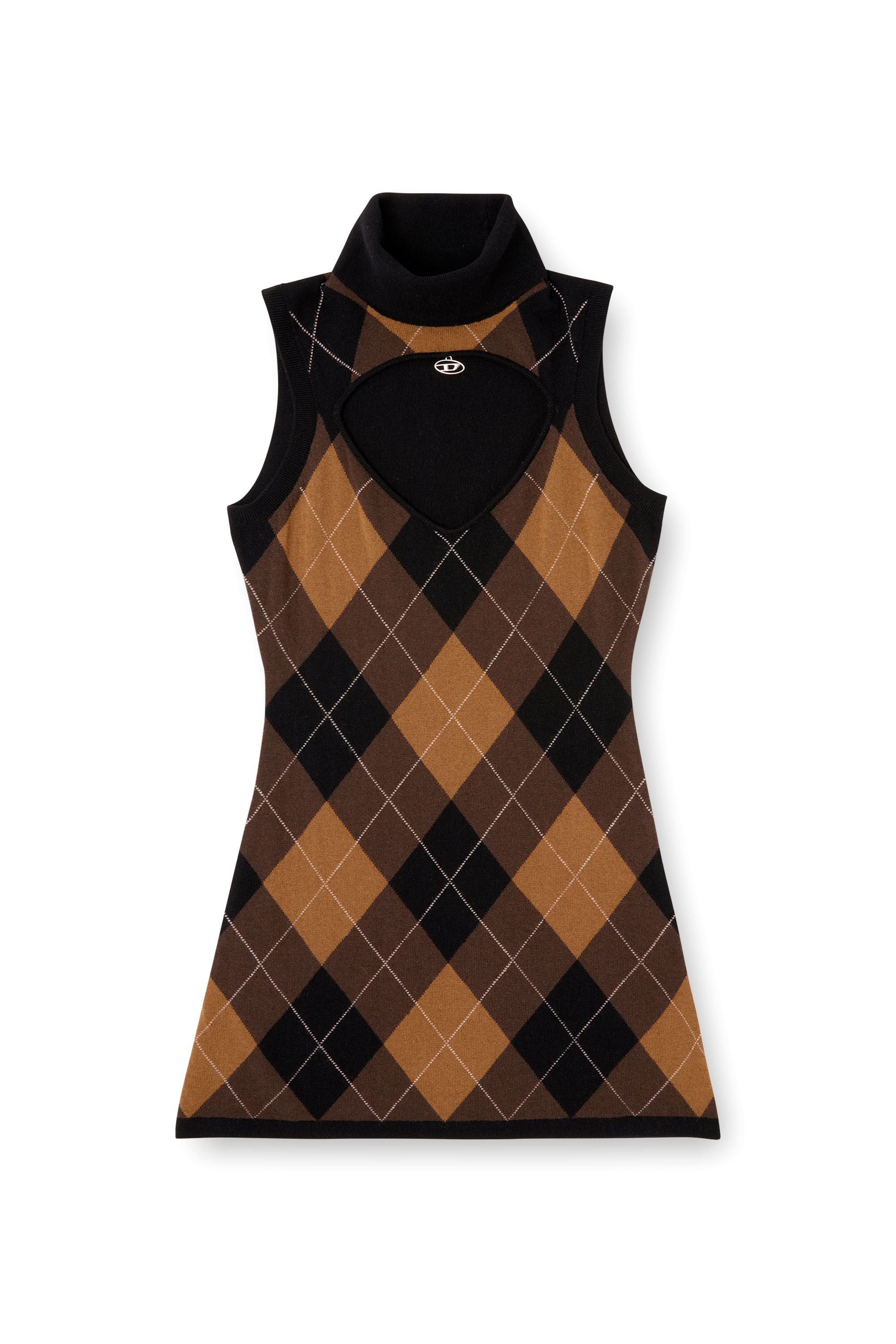 Diesel - M-ROMKO-DRESS, Vestido de lana con diseño argyle Mujer in Multicolor - 2