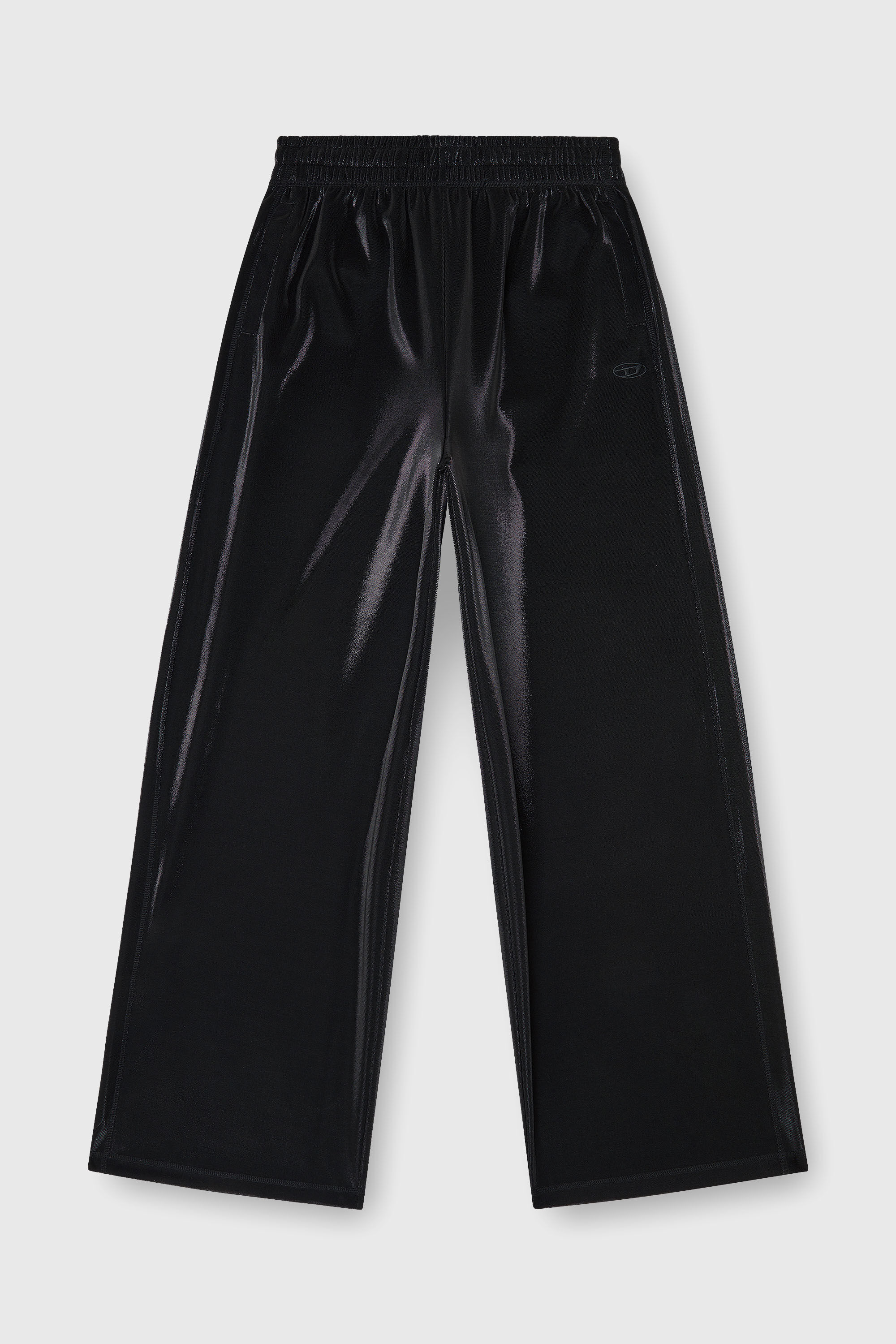 Diesel - P-ROSY, Pantal&oacute;n de ch&aacute;ndal en tejido piqu&eacute; brillante Mujer in Negro - 2