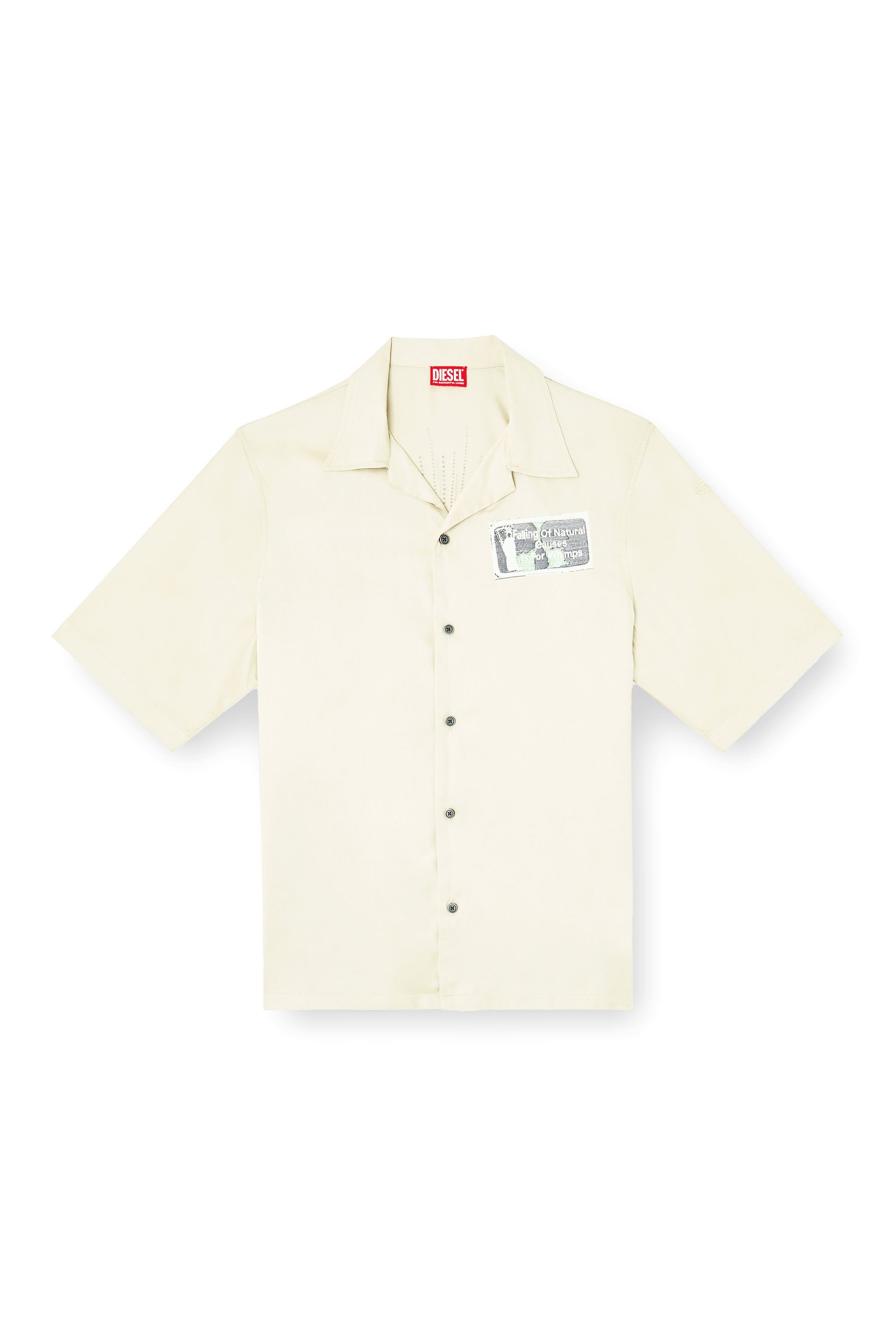Diesel - S-BRACK-B-EPBR, Man's TENCEL™ shirt with rhinestone graphic in null - 2