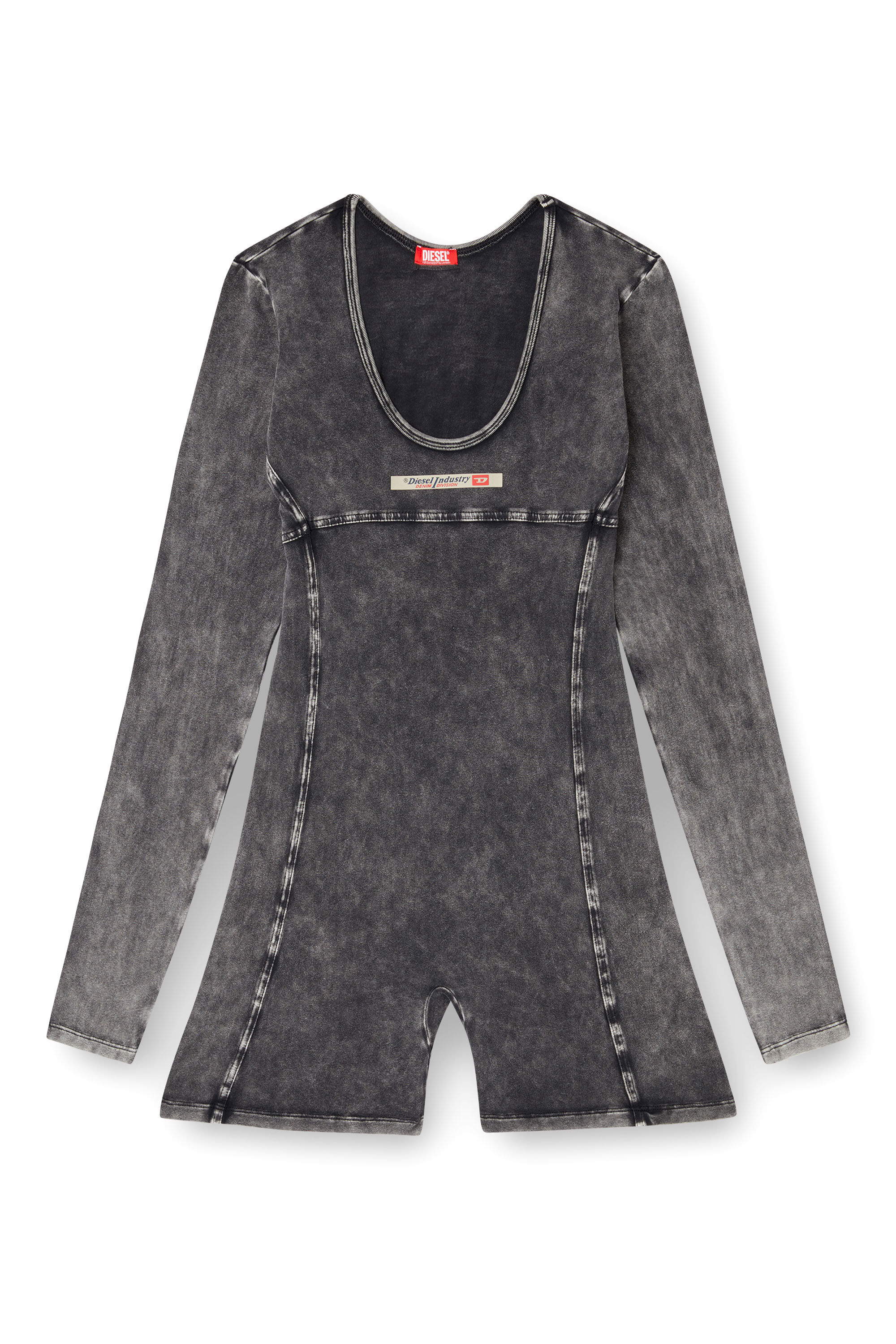 Diesel - KARIM-DNM, Mono de tejido con efecto denim Mujer in Negro - 1