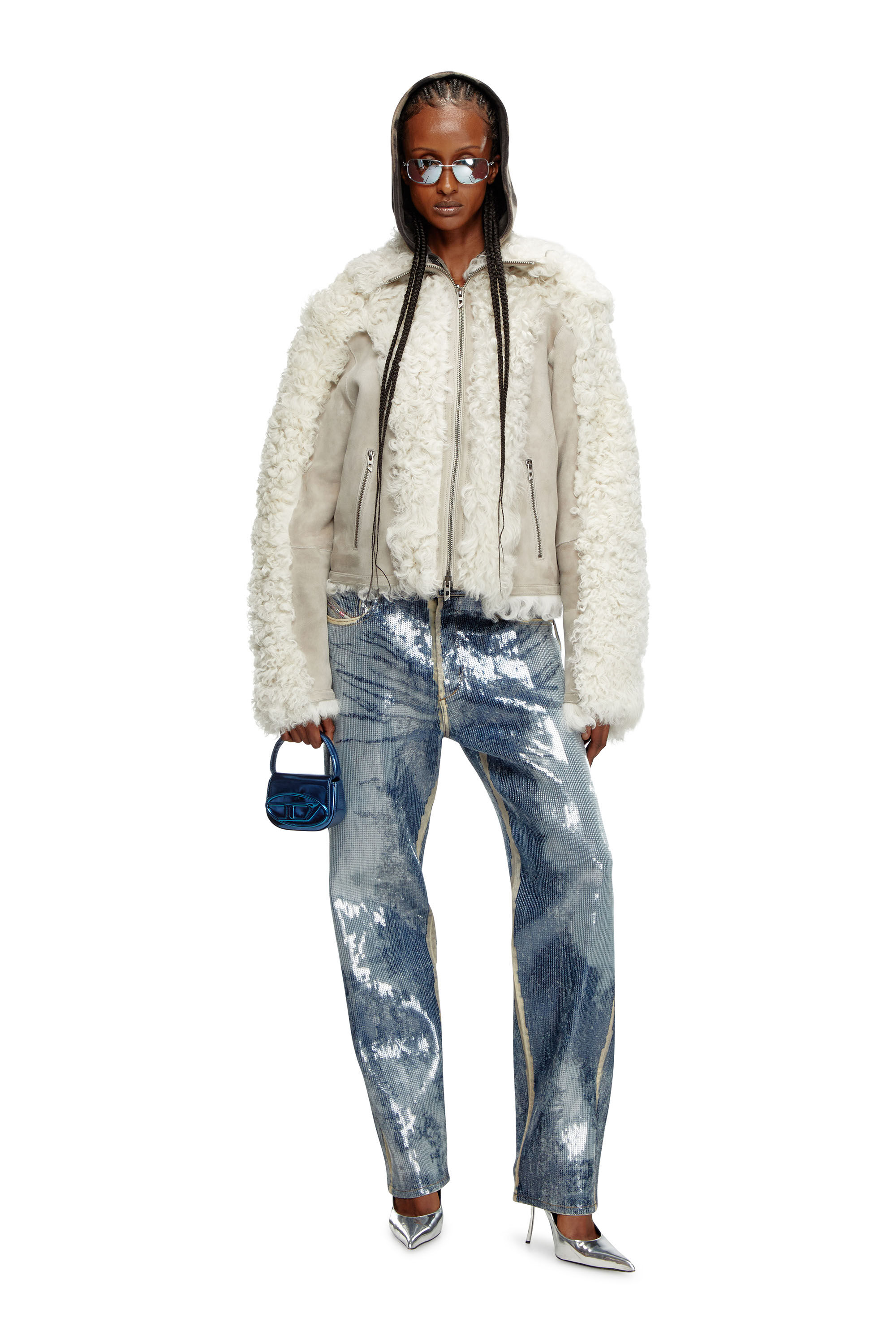Diesel - 1DR-XS-S, 1DR-XS-S-Mini bolso icónico de cuero espejado Mujer in Azul marino - 6