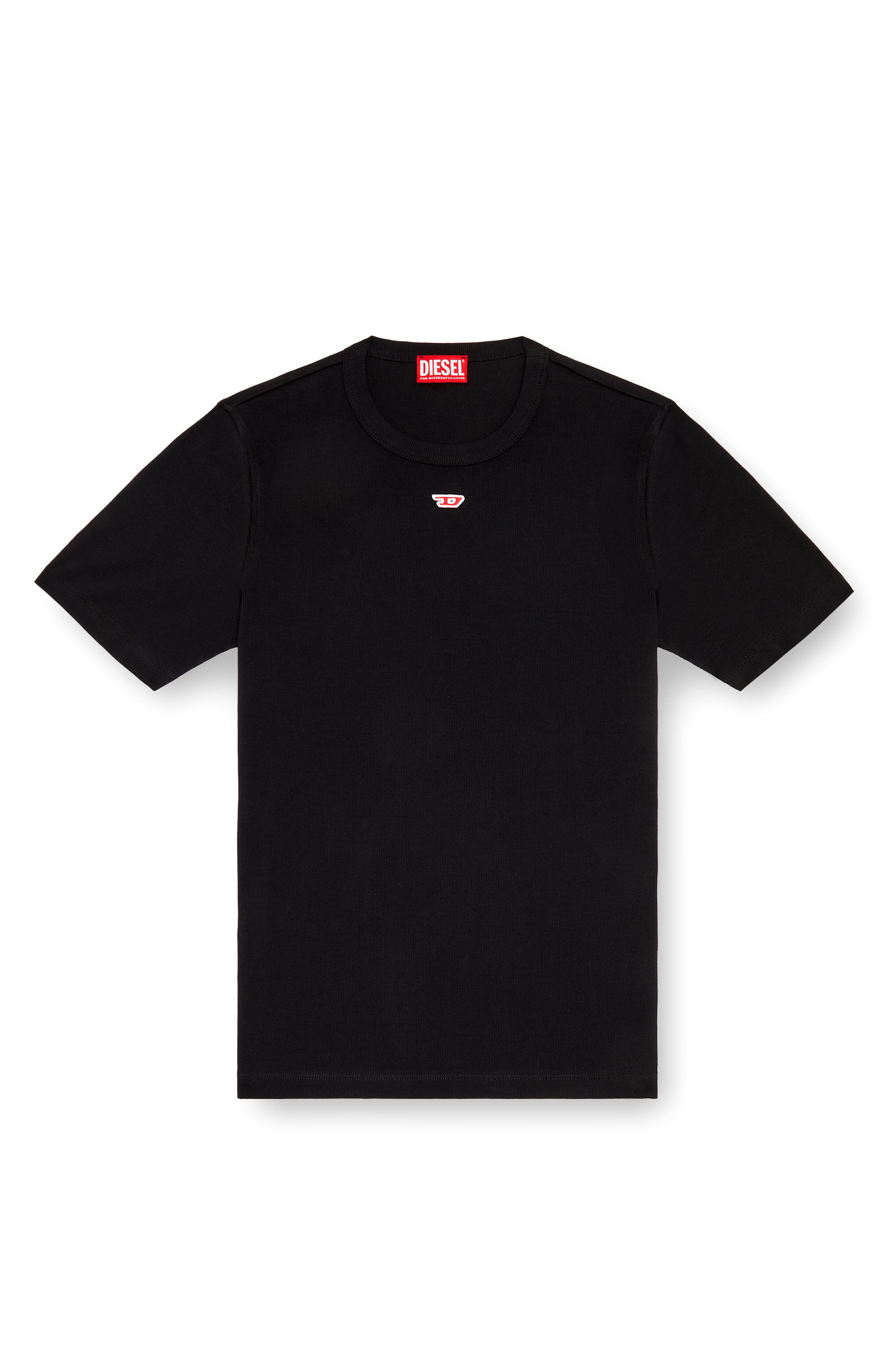 Diesel - D-RIBBER-N, Man's T-shirt with D patch in Black - 2