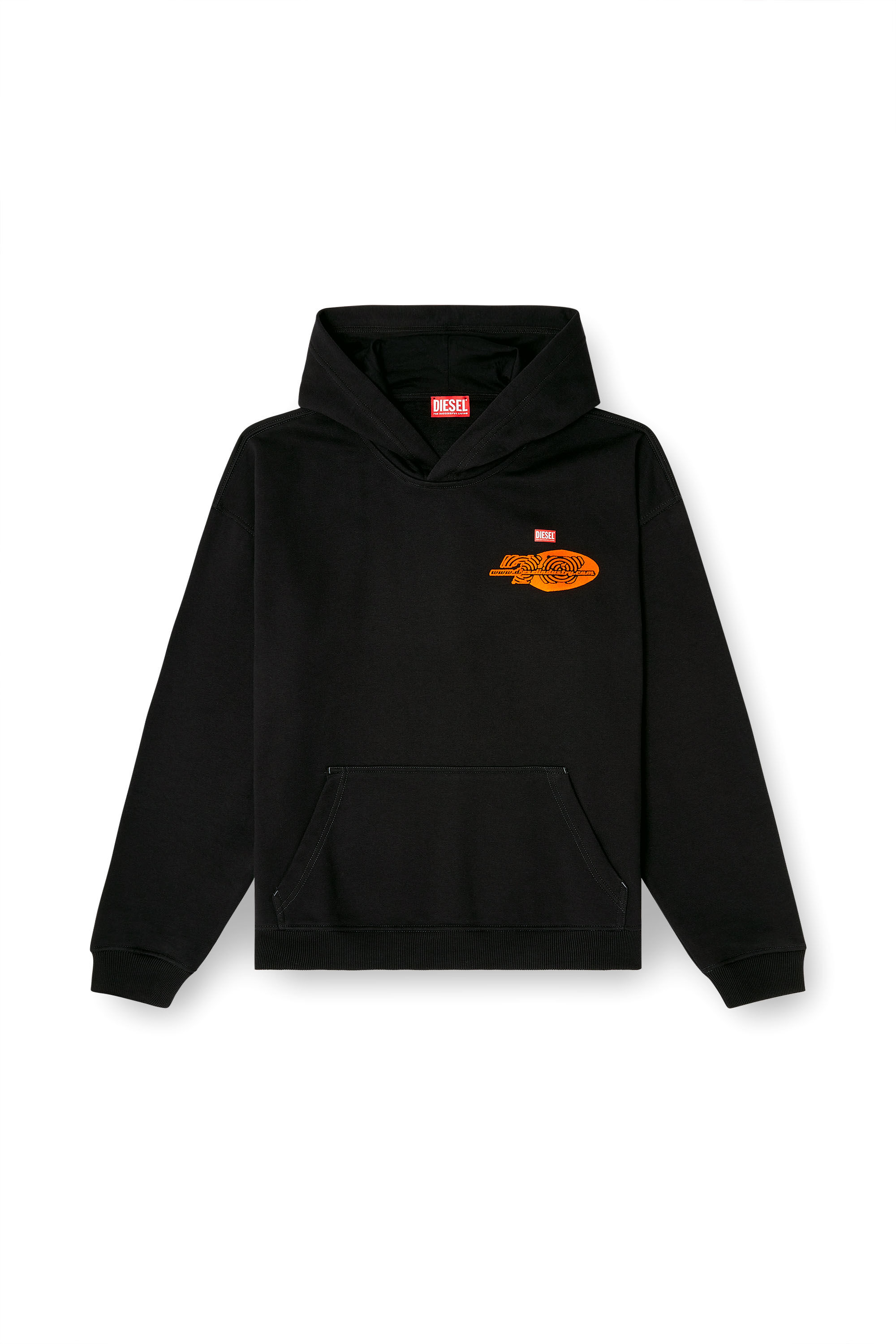 Diesel - S-BOXT-HOOD-T5, Sudadera con capucha de algodón con estampado en la parte trasera. Hombre in Negro - 2