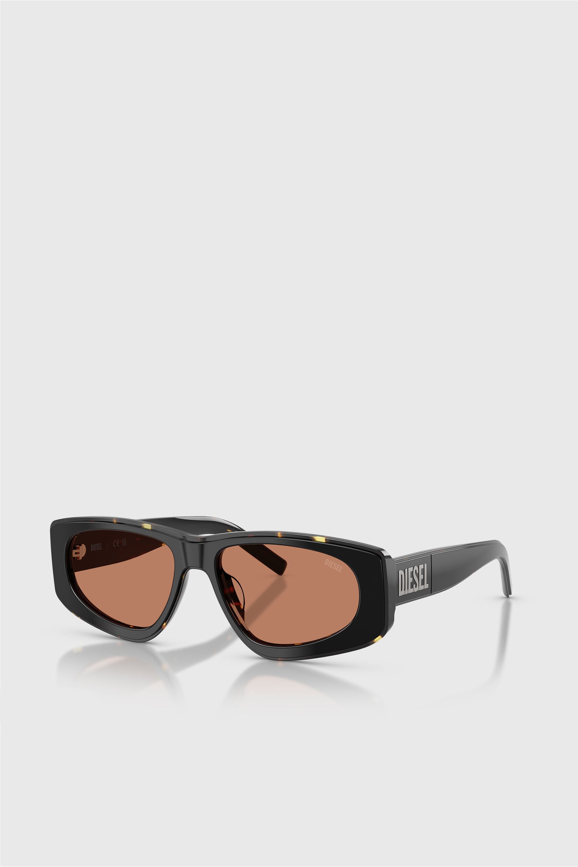 Diesel - 0DL2021U, Unisex's Geometric Sunglasses in Black/Brown - 2