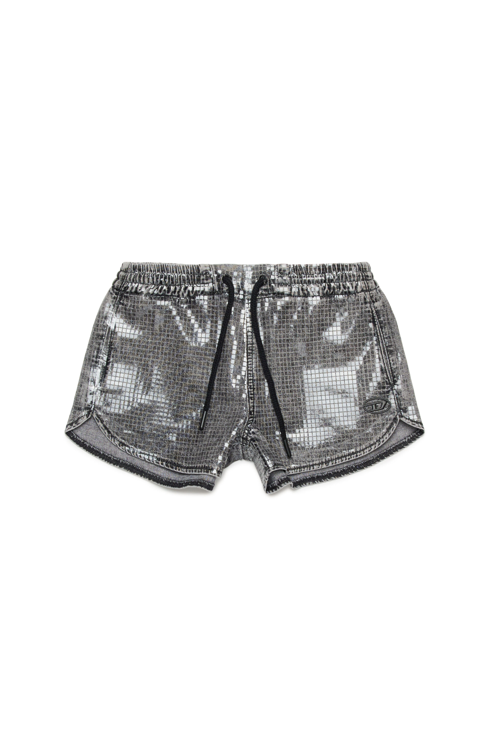 Diesel - PSUNNY, Pantalones cortos deportivos en denim con lentejuelas Mujer in Negro - 1