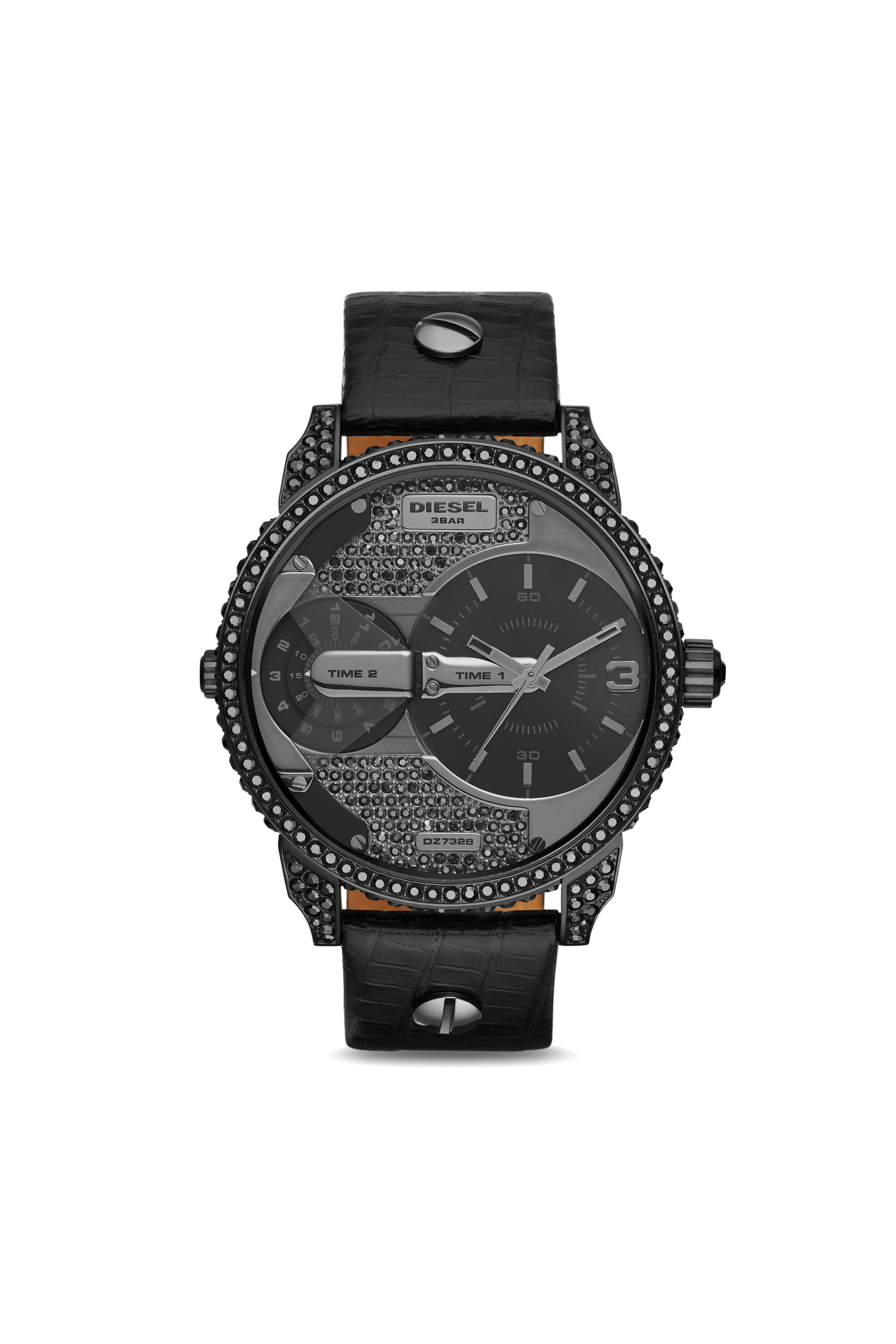 DZ7328 Mr. Daddy 2.0 chronograph black leather watch Diesel