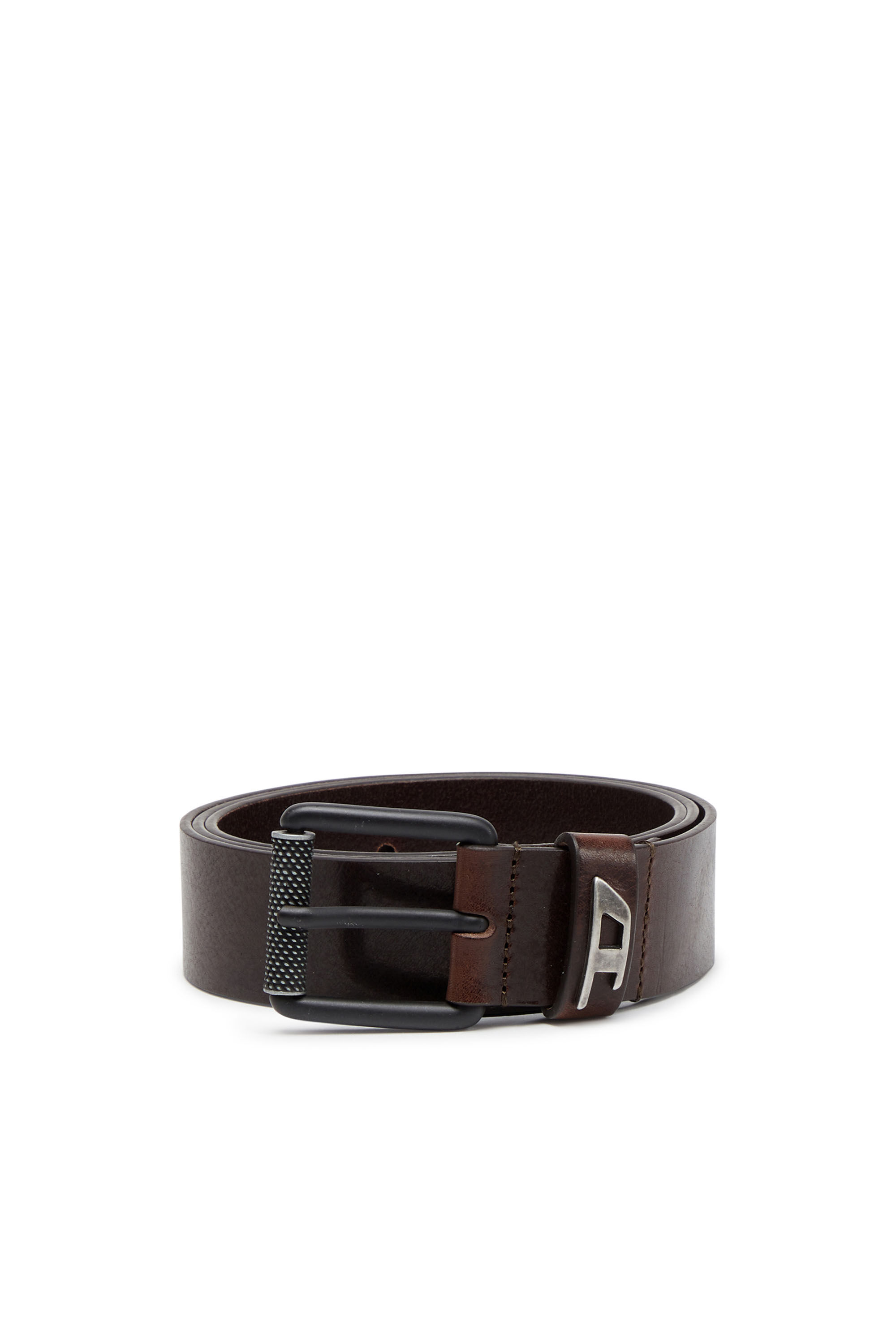 B-DAVE II Man: Shiny leather belt with logo loop | Diesel