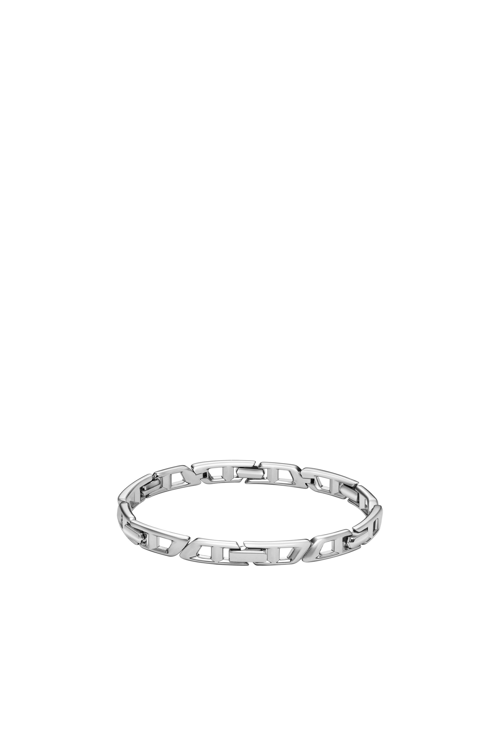 Diesel - DL1350040 STERLING SILVER JEWEL, Pulsera de eslabones con el logotipo D de plata esterlina Unisex in Plateado - 2