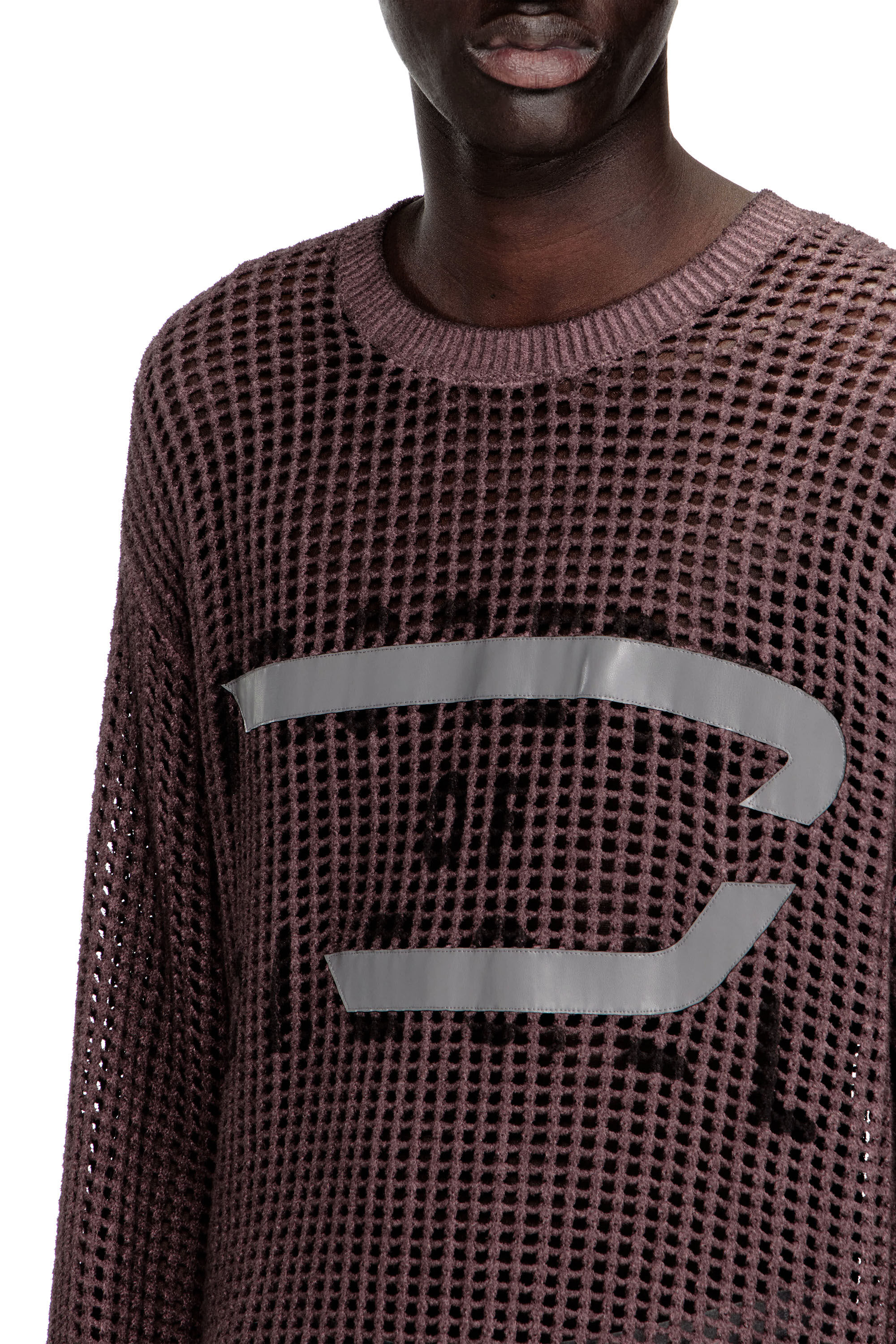 Diesel - K-ROCH, Top de punto de malla de manga larga Hombre in Morado - 5