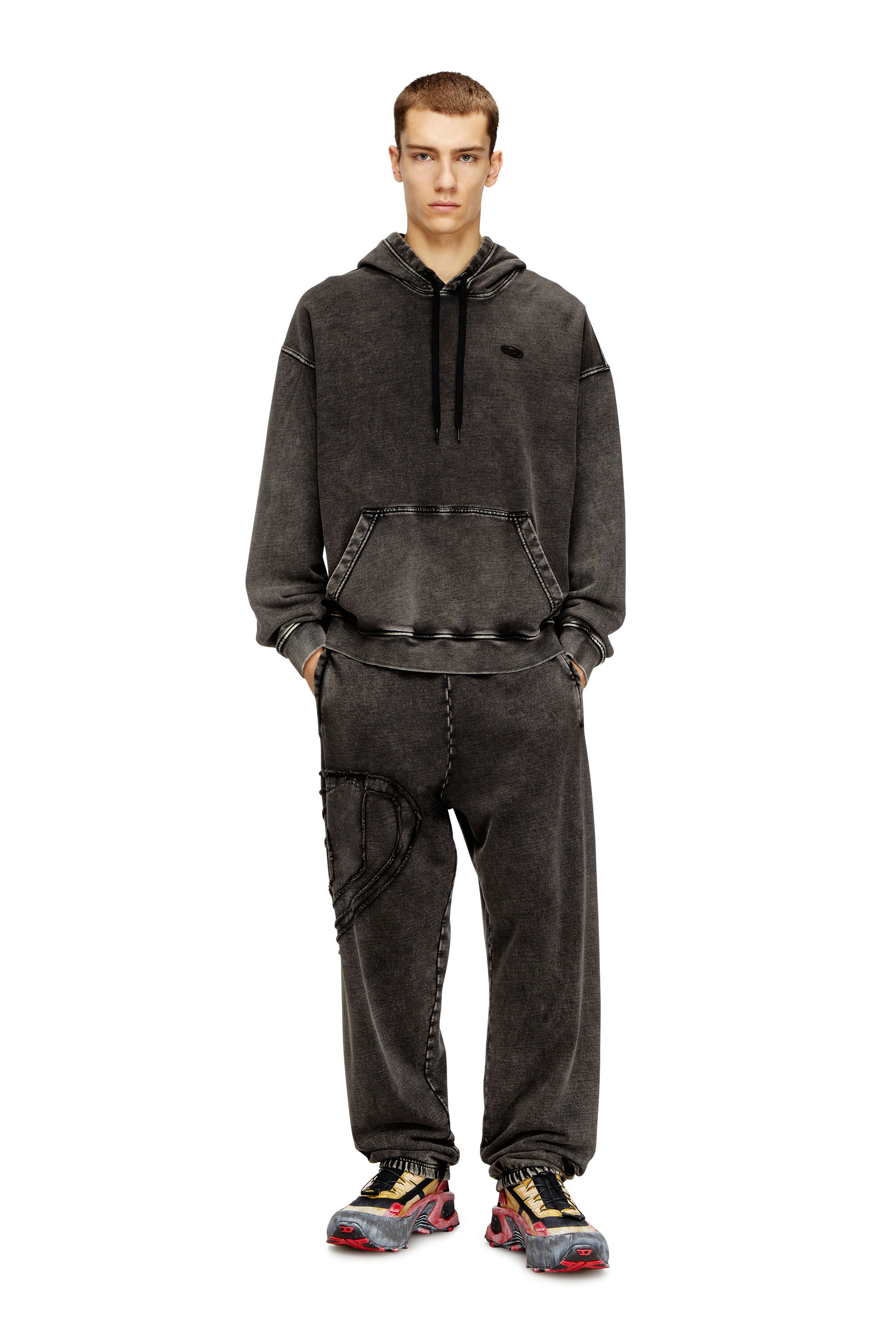 Diesel - P-MARKY-DEN, Pantalones de chándal de algodón orgánico con parche Oval D Hombre in ToBeDefined - 1