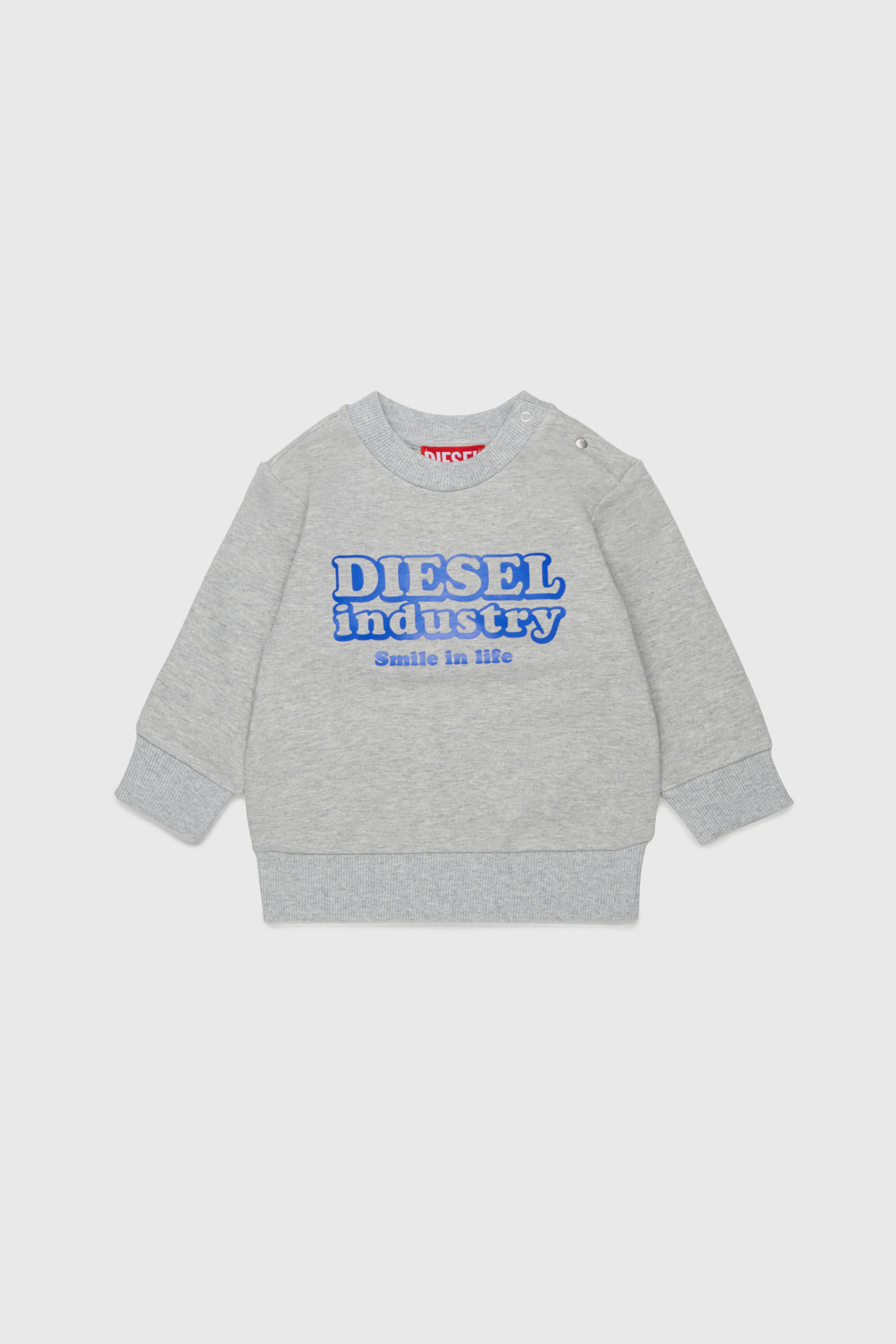Diesel - SLODIMB, Sudadera de algod&oacute;n con estampado Diesel Industry Hombre in Gris - 1