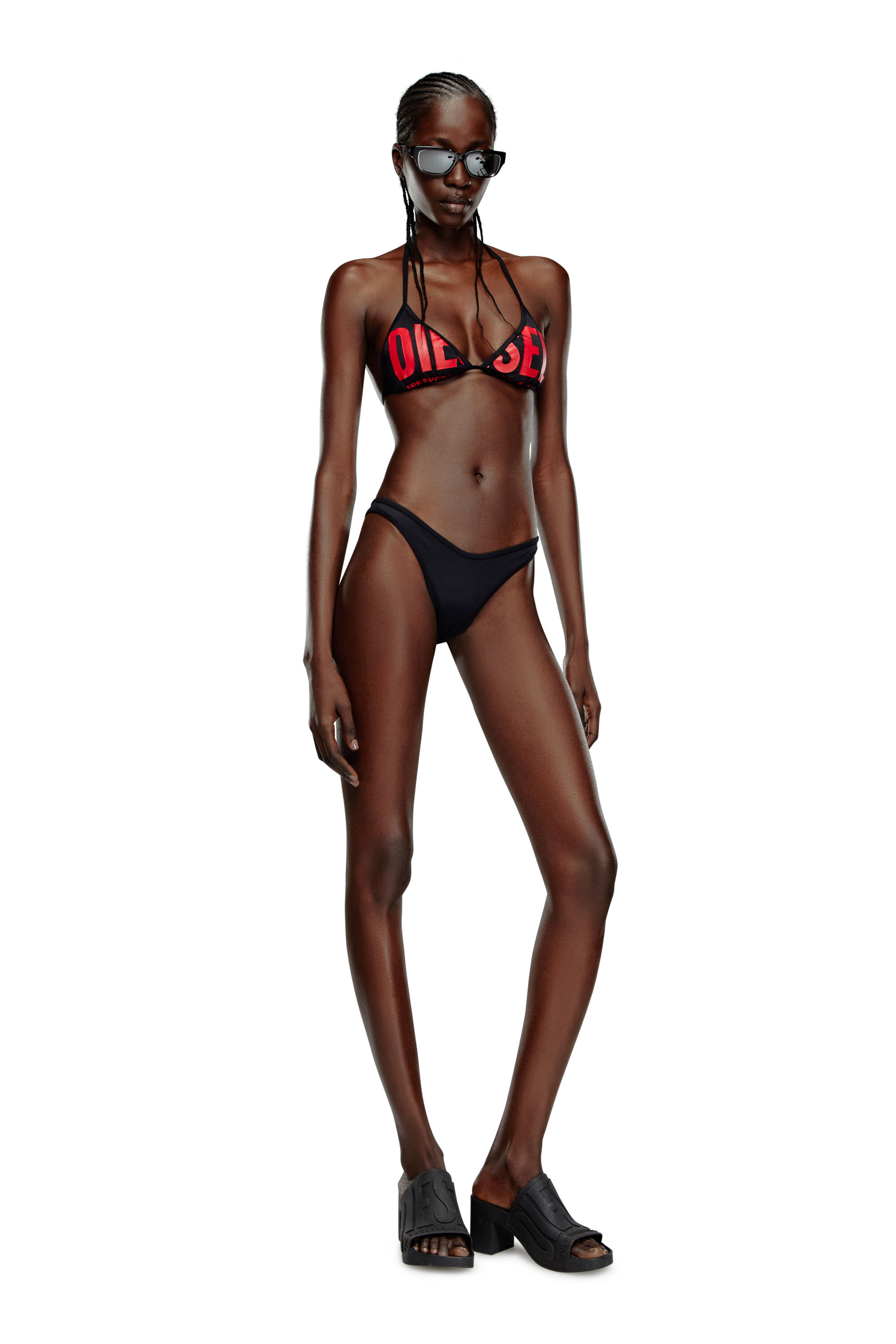 Diesel - BFPN-PUNCHY-X, Braguitas de bikini con logotipo D Mujer in Negro - 2