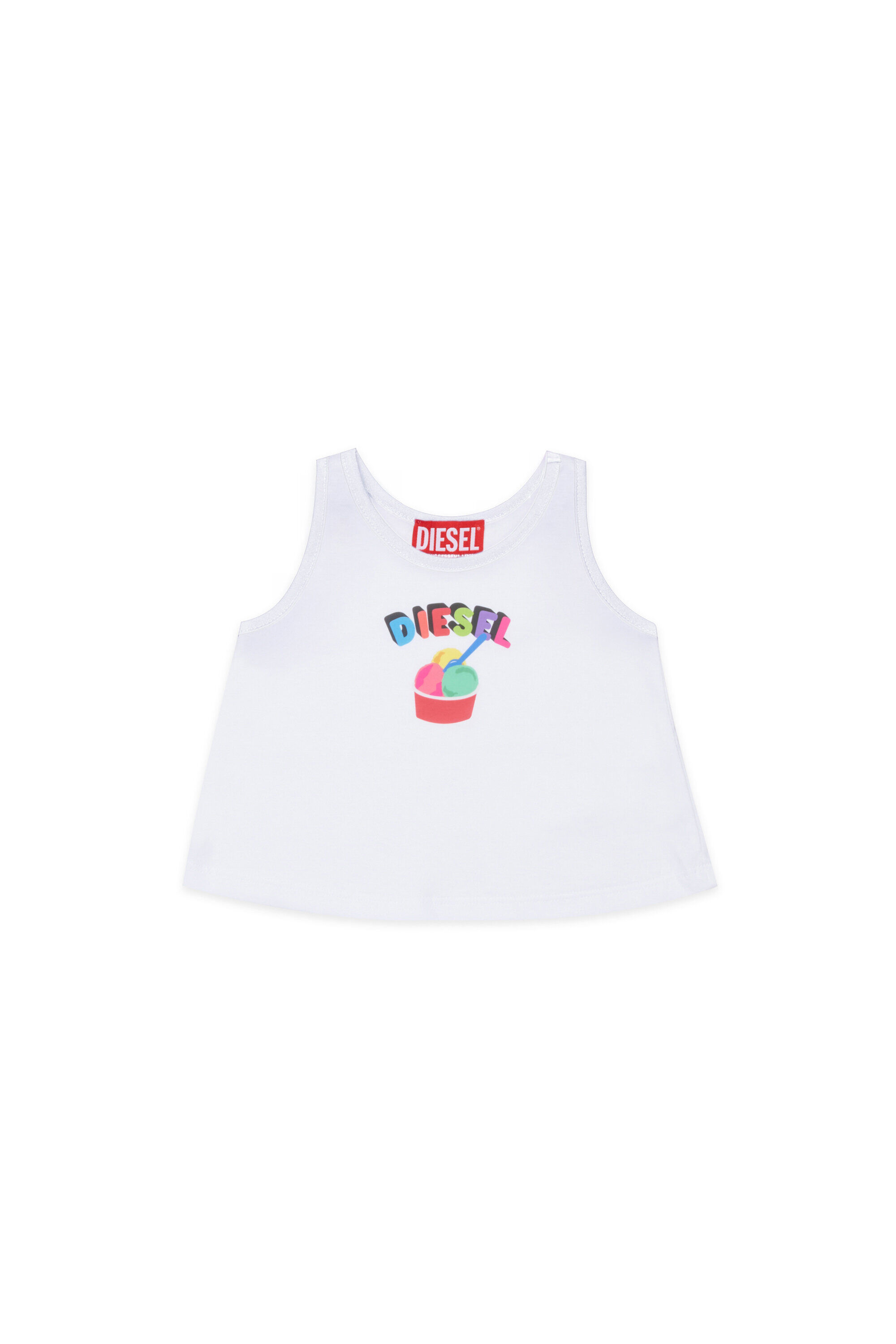 Diesel - MTICEB, Camiseta de tirantes de algod&oacute;n con estampado de helado Mujer in Blanco - 1