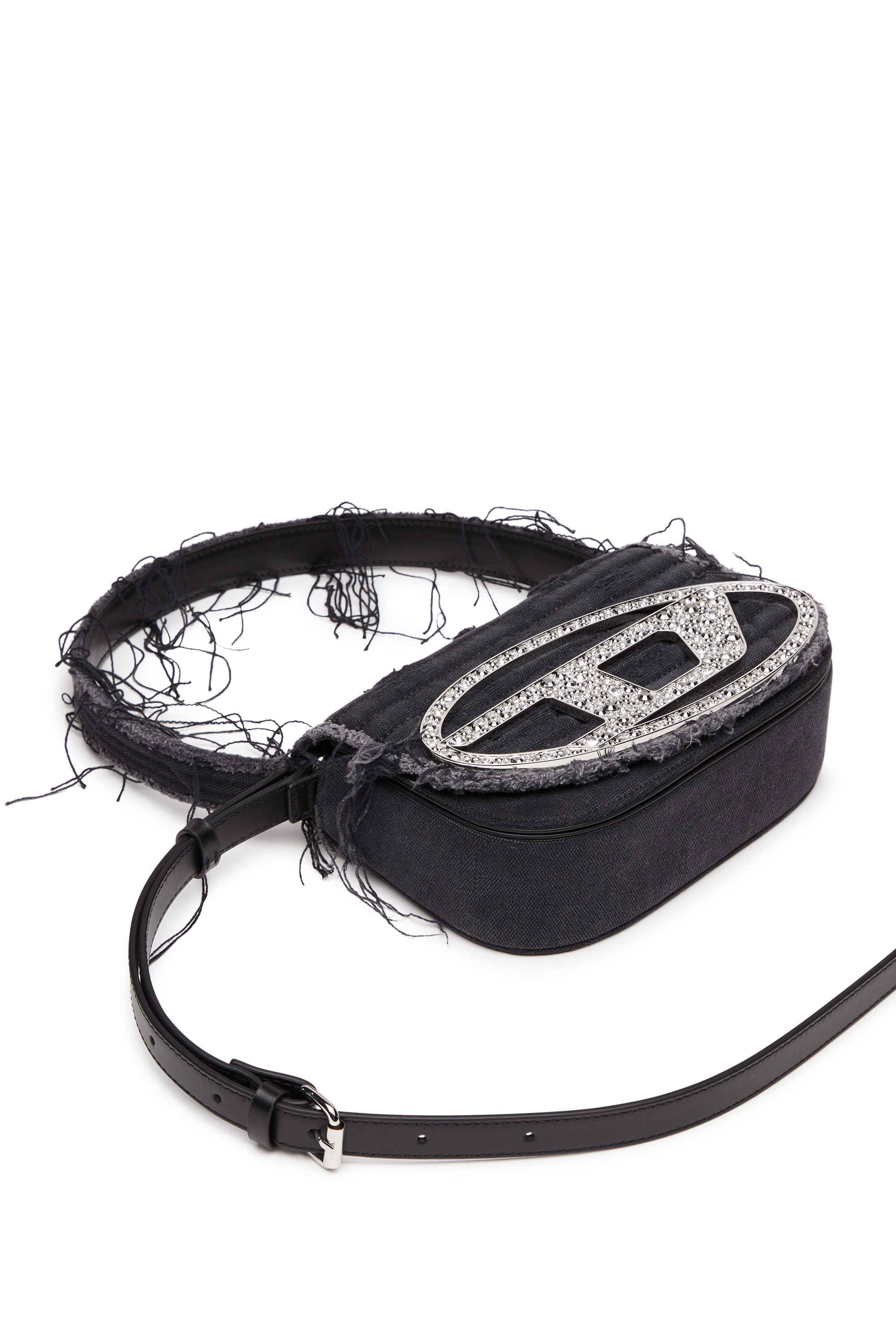 Diesel - 1DR, 1DR-Bolso de hombro icónico de lona y cuero Mujer in Negro - 2