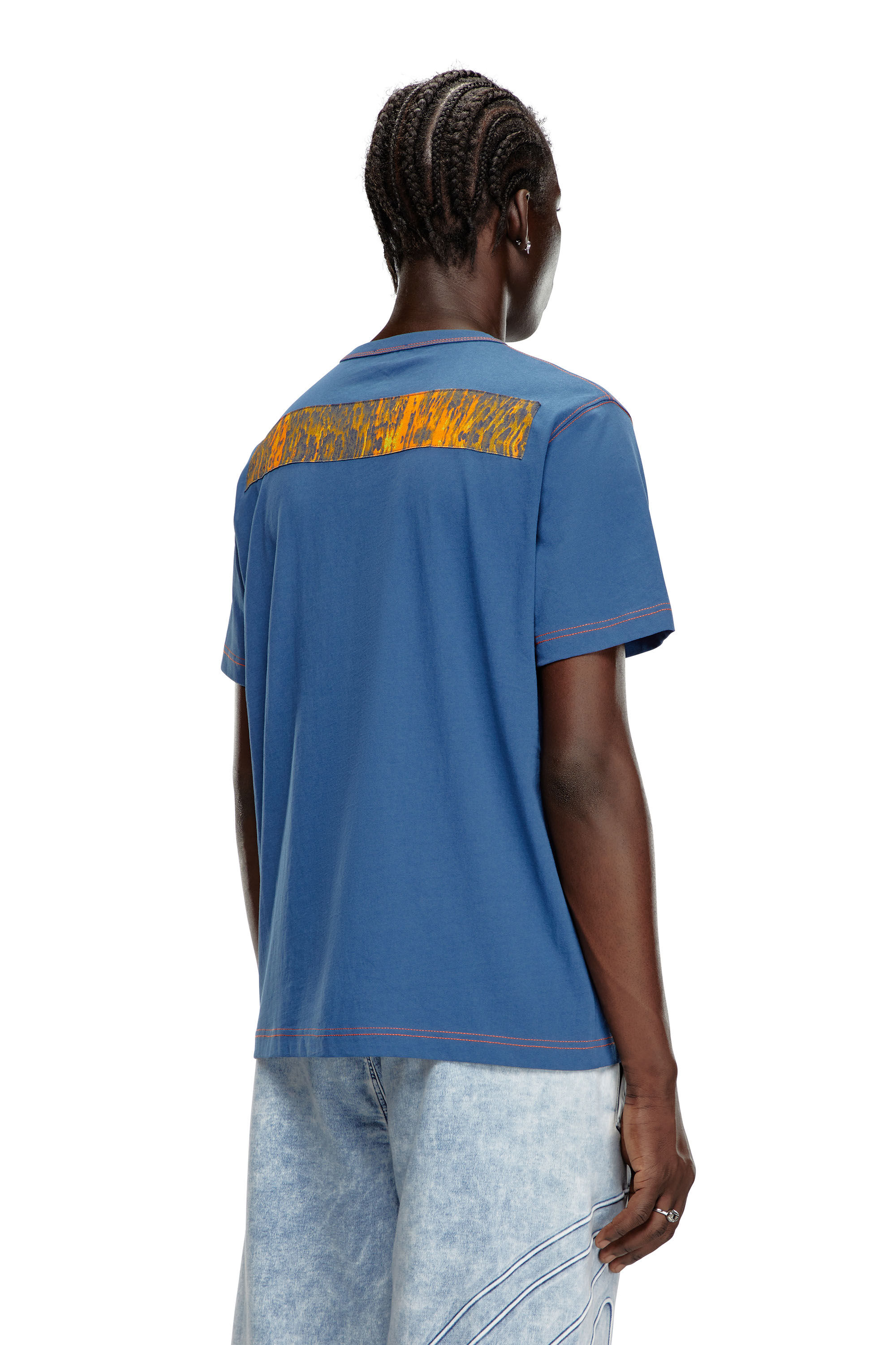 Diesel - T-ADJUST-Q1, Camiseta con parches gráficos Hombre in Azul marino - 4