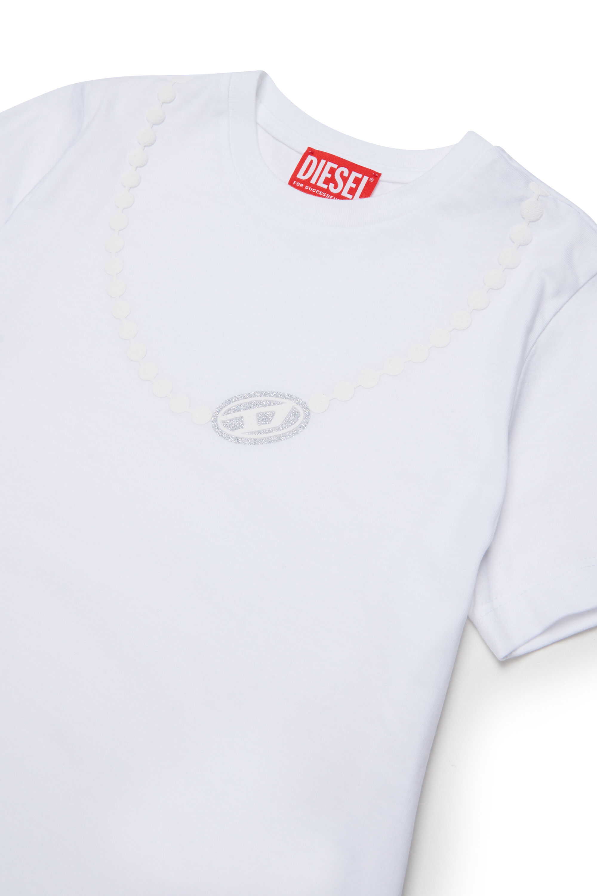 Diesel - TICLA, Camiseta de algod&oacute;n con estampado de collar Mujer in Blanco - 3