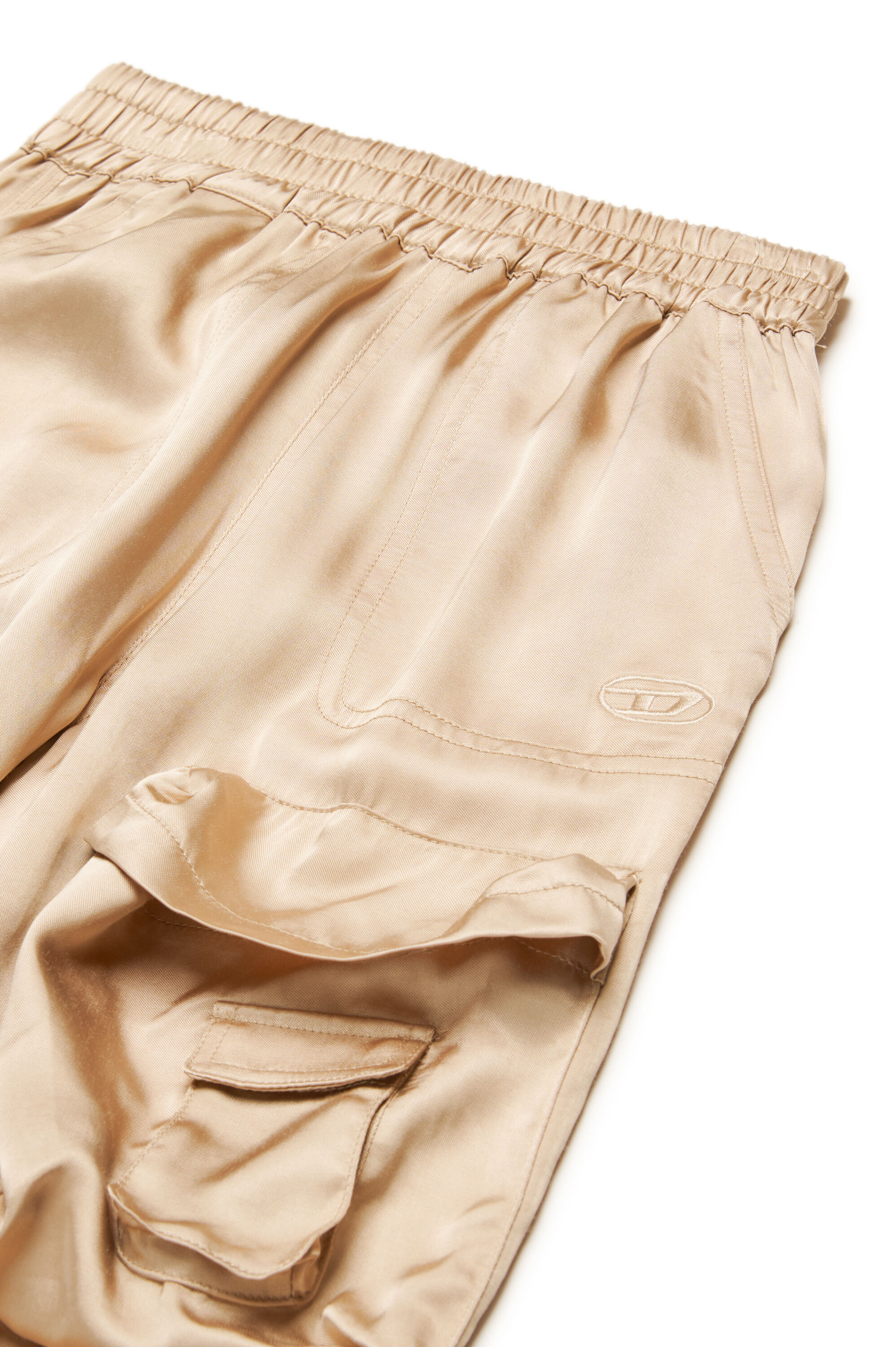 Diesel - PMIRTOW, Pantalones cargo de satén brillante Mujer in Marrón - 3