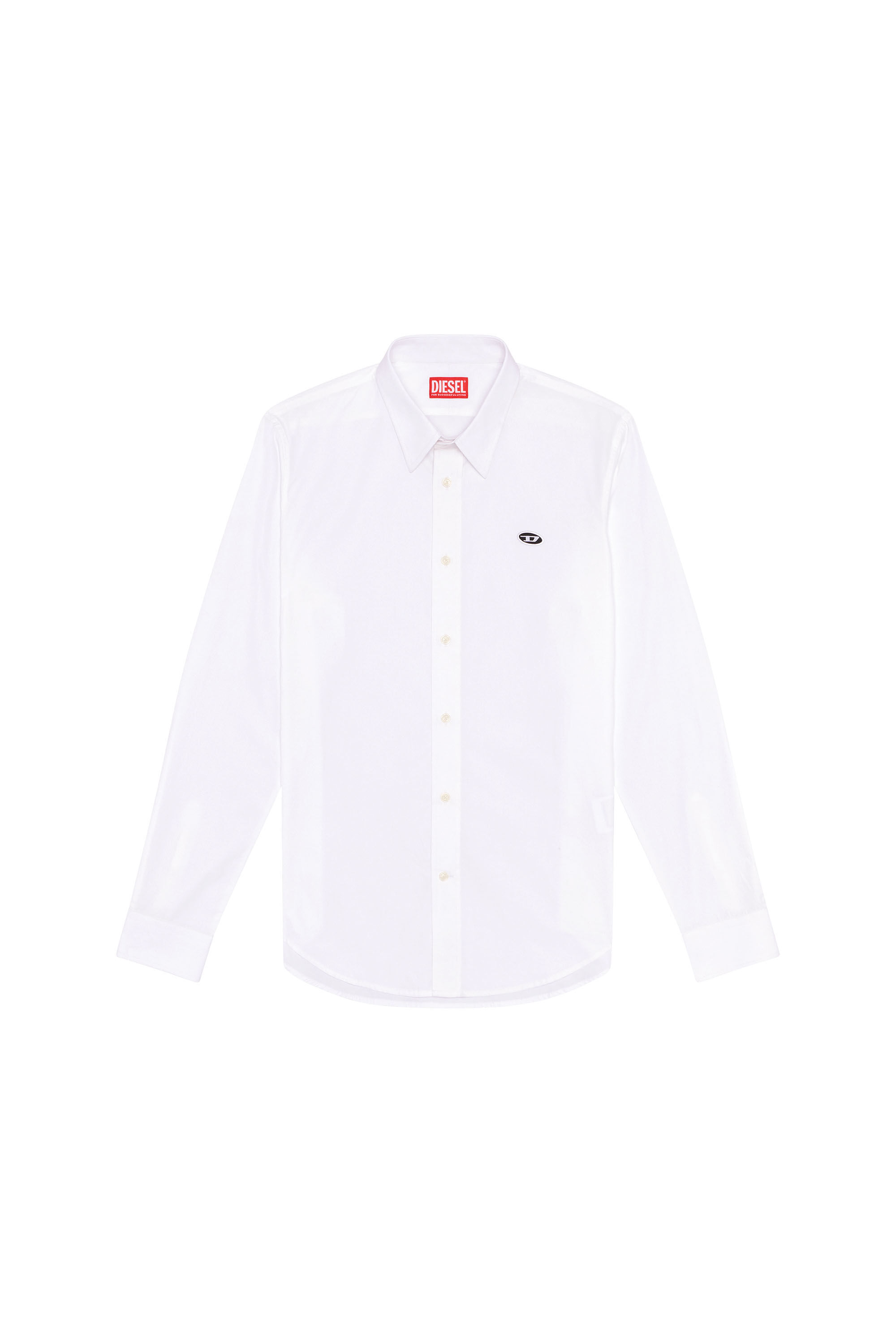 Diesel - S-BENNY-A, Hombre Camisa con parche oval D in Blanco - Image 2