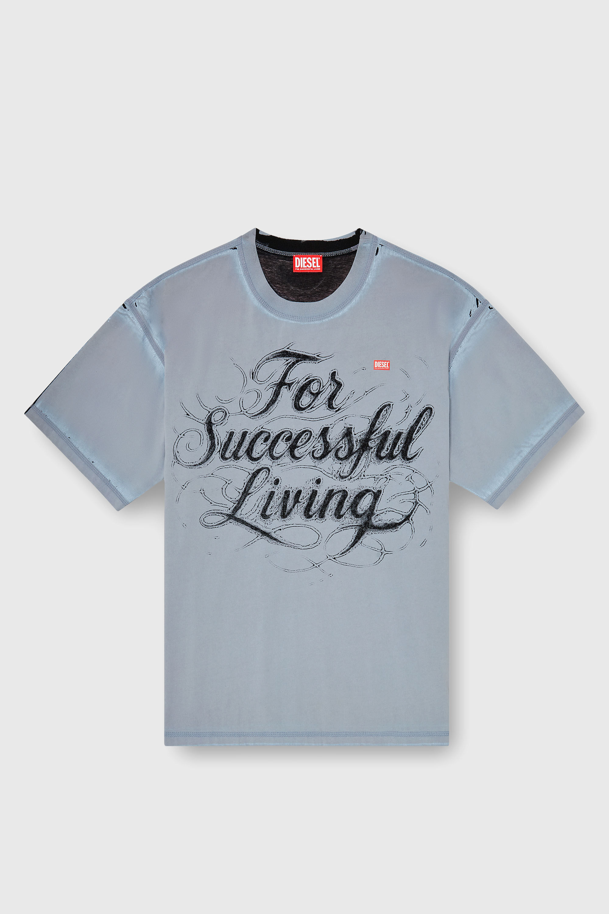 Diesel - T-BOXT-AA8, Camiseta con estampado For Successful Living Hombre in Gris - 2