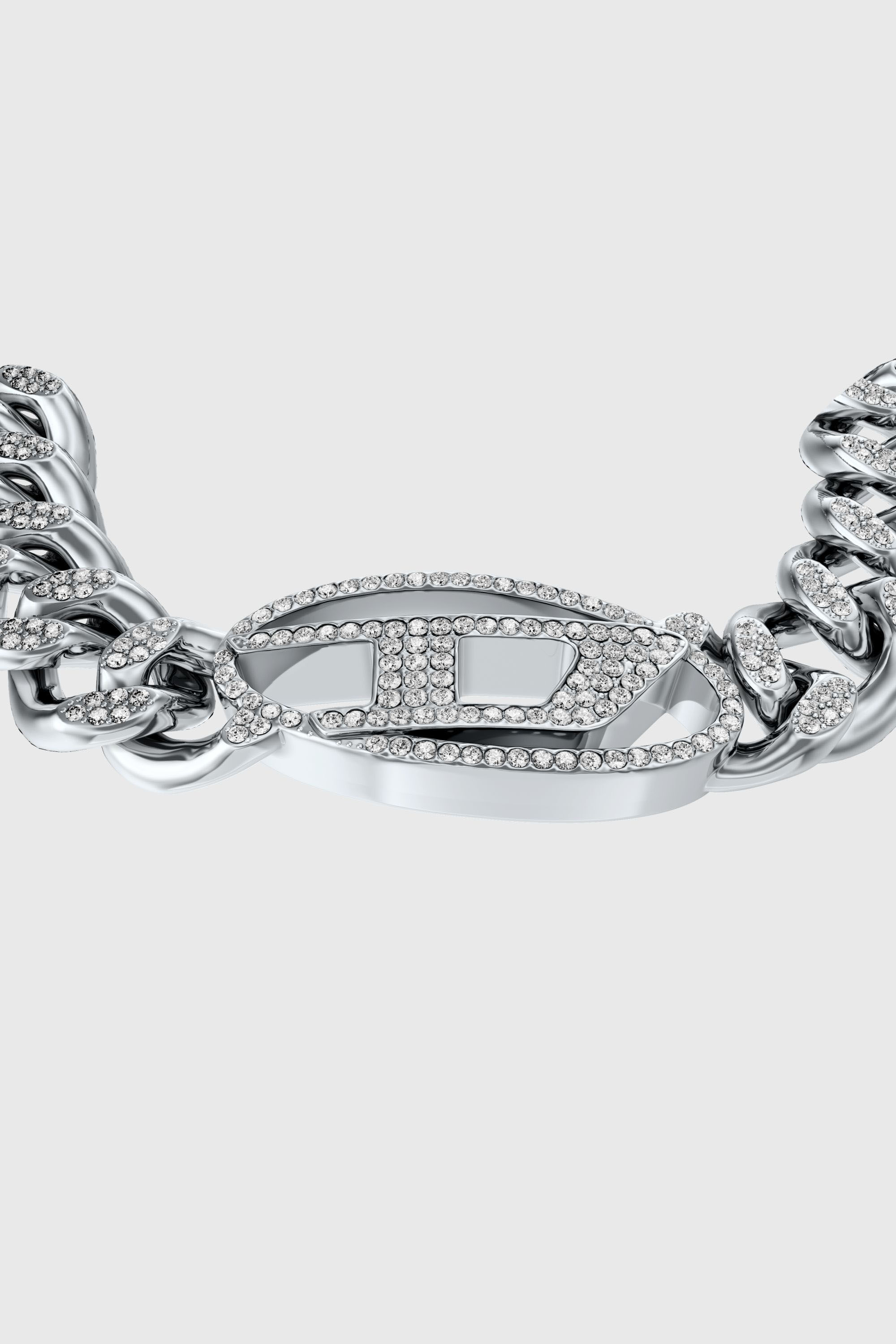 Diesel - DX1707040 JEWELLERY, Pulsera de cadena Oval D glitz de acero inoxidable Unisex in Plateado - 2