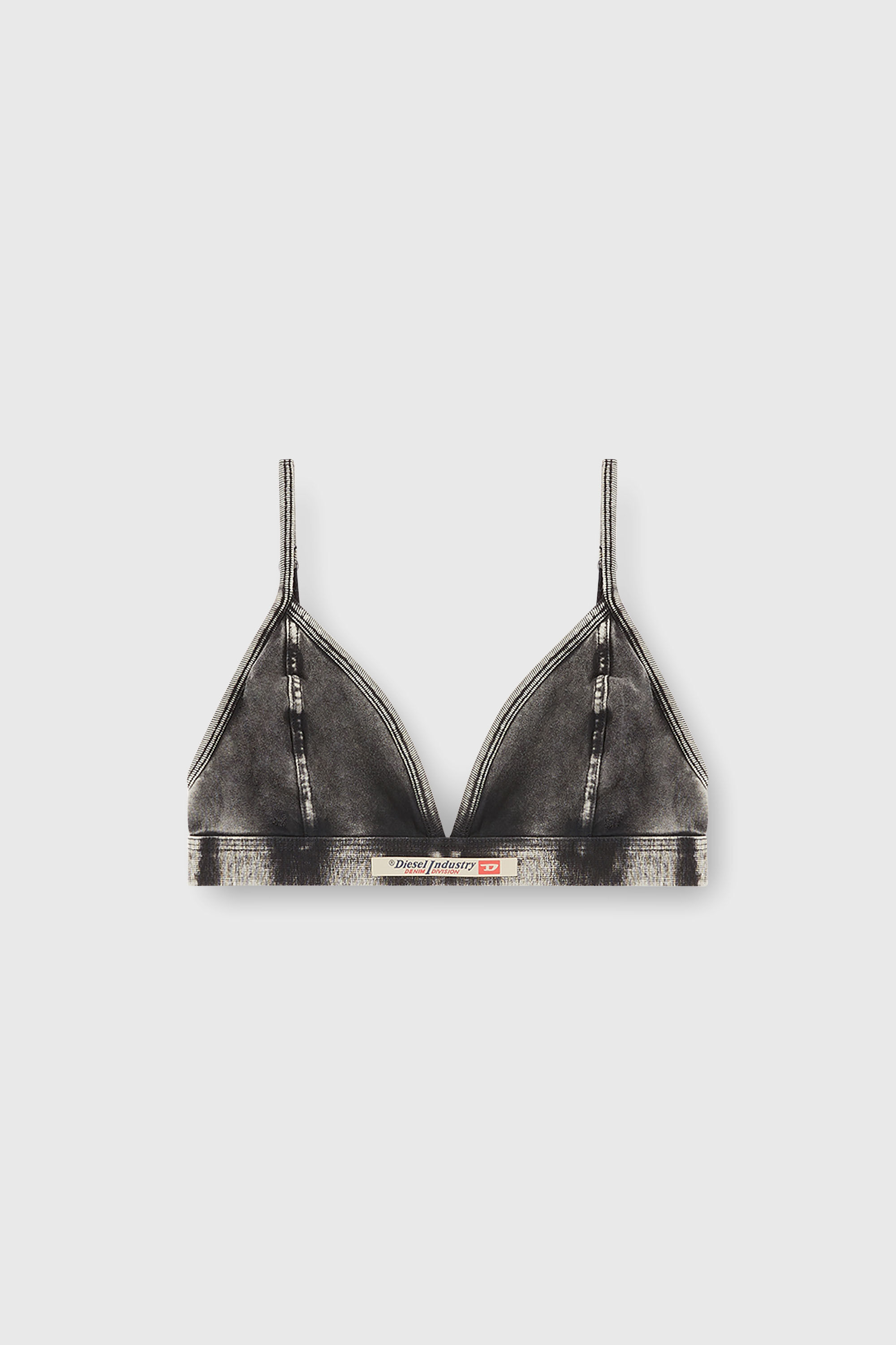 Diesel - SCILLA-DNM, Sujetador tri&aacute;ngulo efecto denim Mujer in Gris - 2