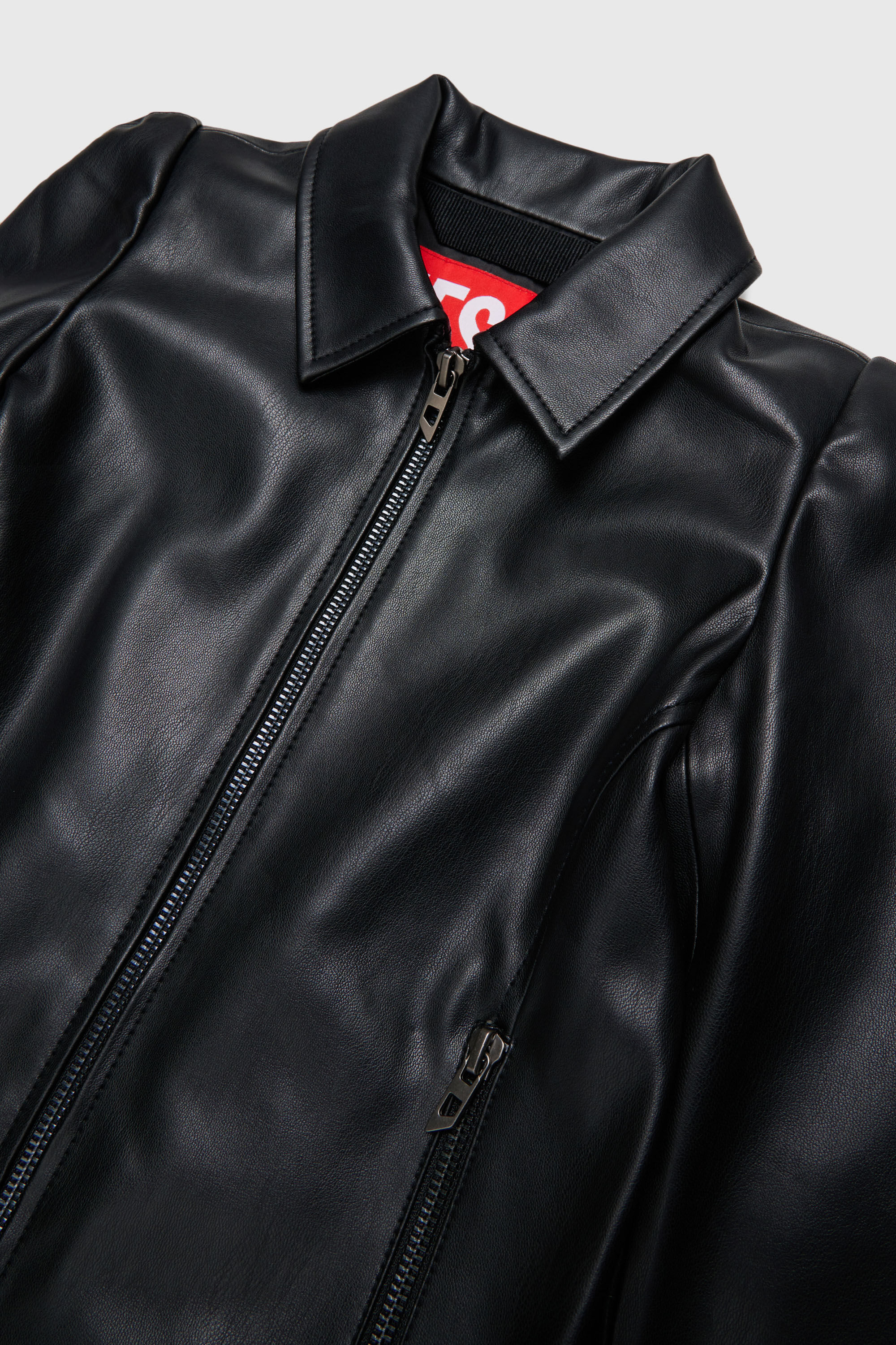 Diesel - JENNY, Chaqueta tipo camisa en tejido revestido Mujer in Negro - 3