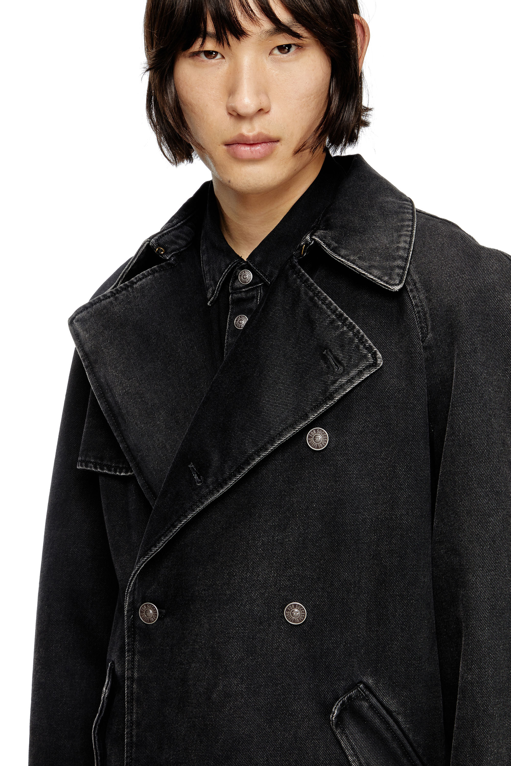 Diesel - D-DELIRIOUS-D, Gabardina en denim de lavado impecable Hombre in Negro - 5