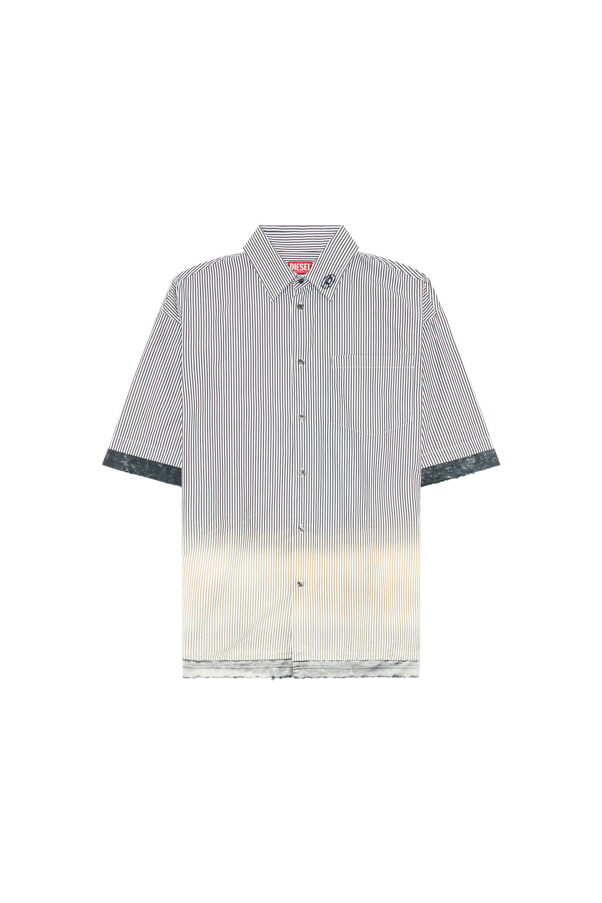 Diesel - S-TRAX, Camisa de manga corta a rayas desgastada Hombre in Multicolor - 2